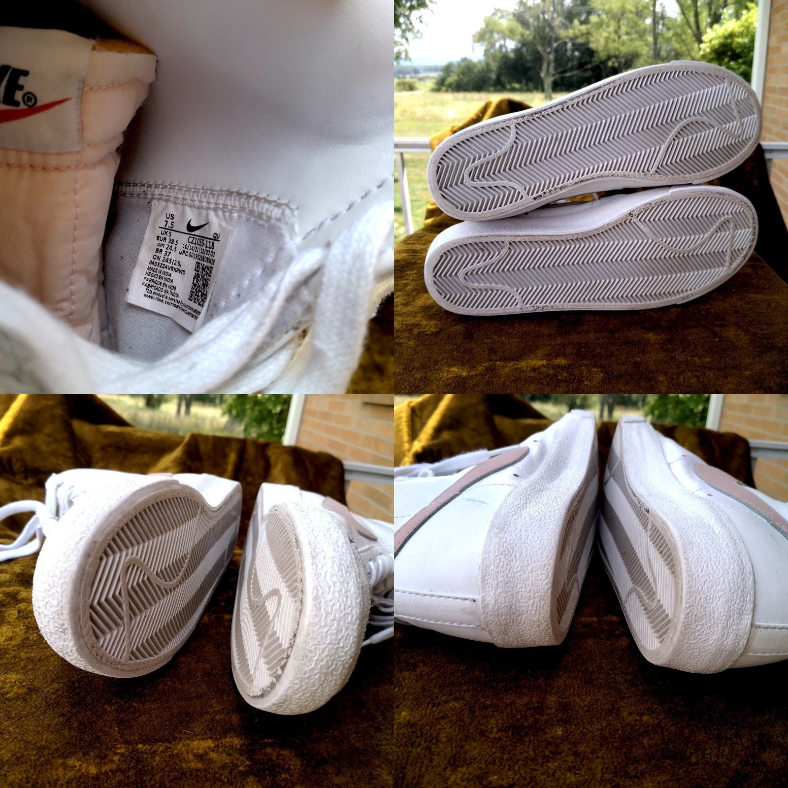 Nike Nike Blazer Mid Sneaker Women 7.5 White Pink Swoosh CZ1055-118, Casual Athletic Shoe, Rubber Outsole, Lace Up, Classic Sports Comfort Size S / US 4 / IT 40 - 10 Thumbnail