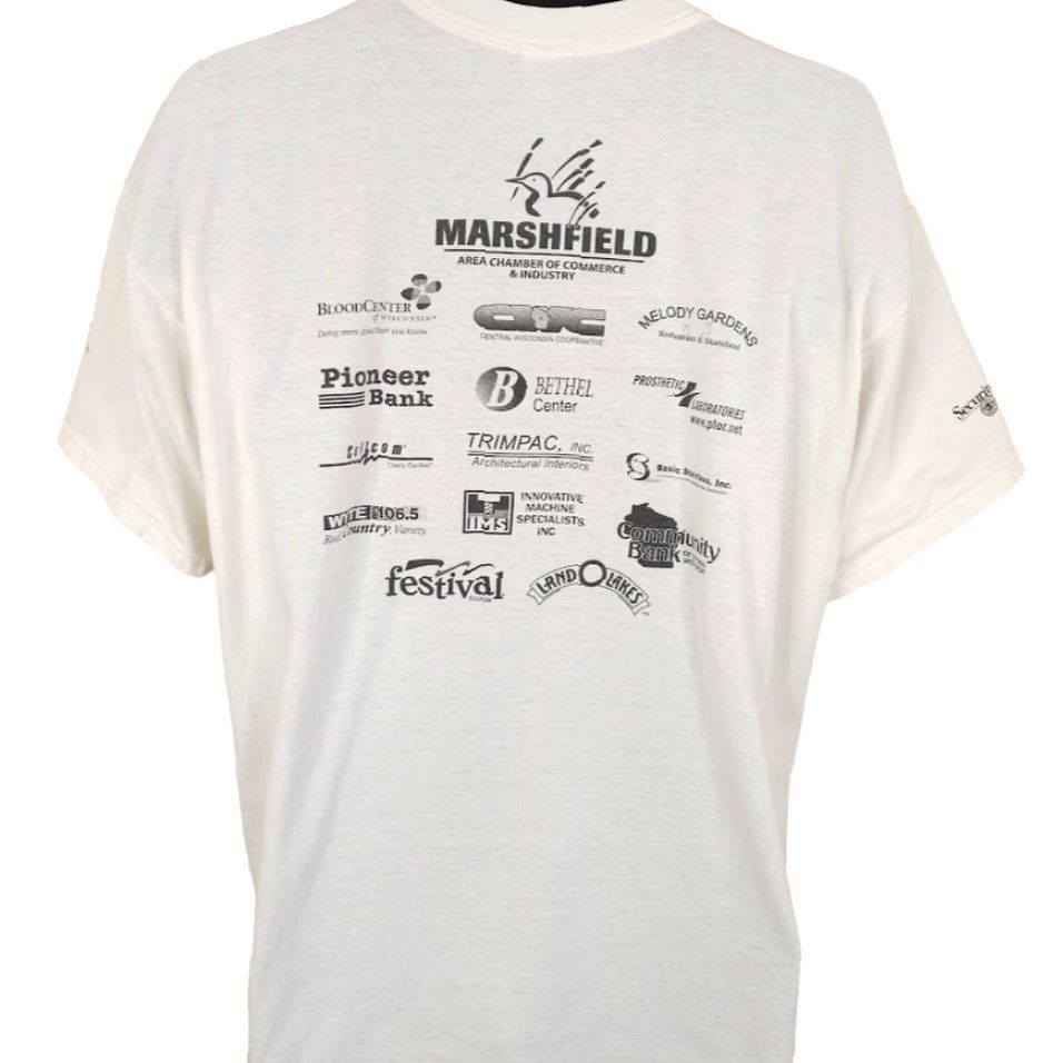 Gildan VINTAGE Marshfield Wisconsin T Shirt Mens XL White Y2K Dairyfest Cows T-Shirt Mens XL White Y2K Dairyfest Cows Size US XL / EU 56 / 4 - 5 Thumbnail