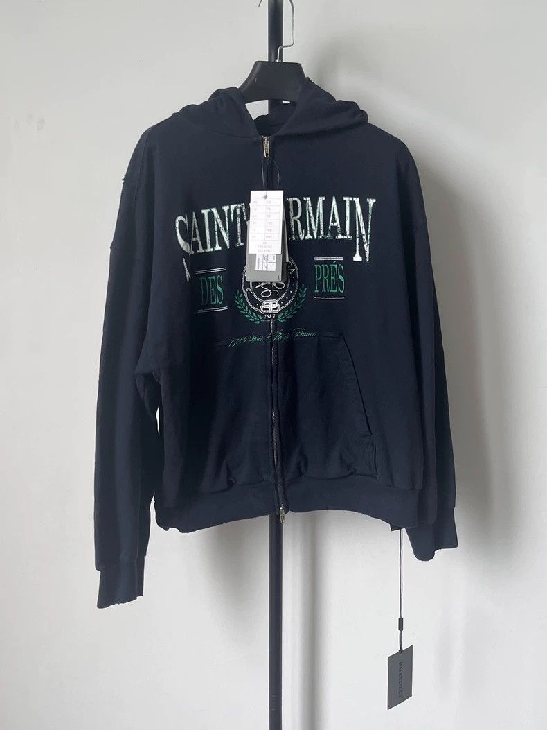 Balenciaga Balenciaga FW24 Zip Hoodie with Logo Print - dmc Size US XS / EU 42 / 0 - 1 Thumbnail