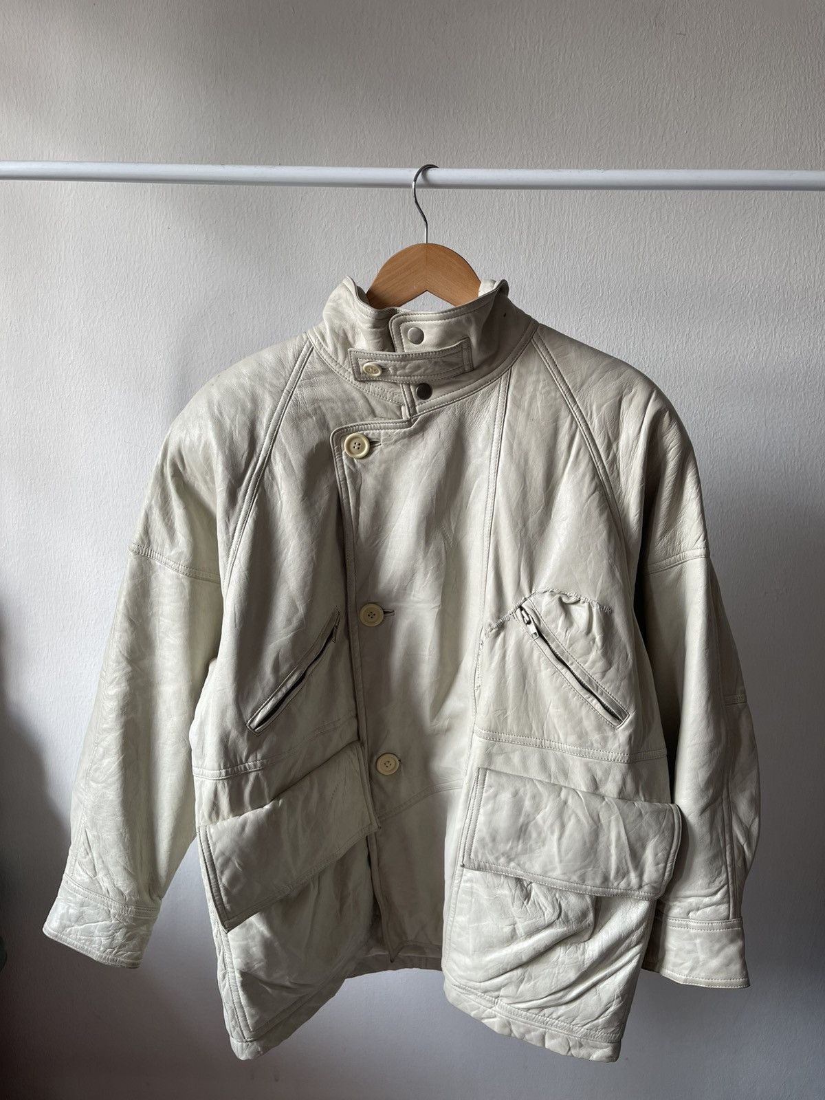 Hai Sporting Gear 80s Hai Sporting Gear Multipocket Leather Jacket Size US XL / EU 56 / 4 - 2 Thumbnail