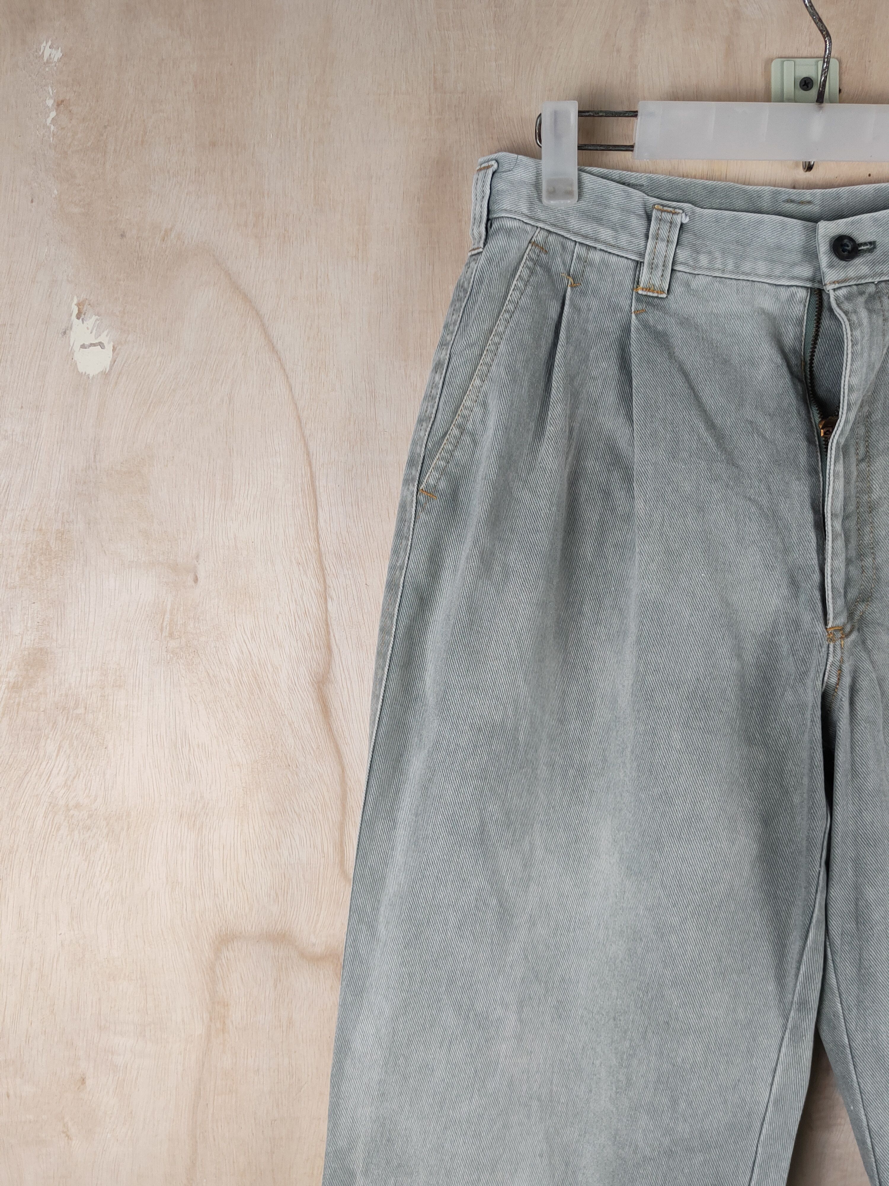 Japanese Brand Street Walker Green Faded Distressed Ripped Jeans #S2507 Size US 30 / EU 46 - 3 Thumbnail