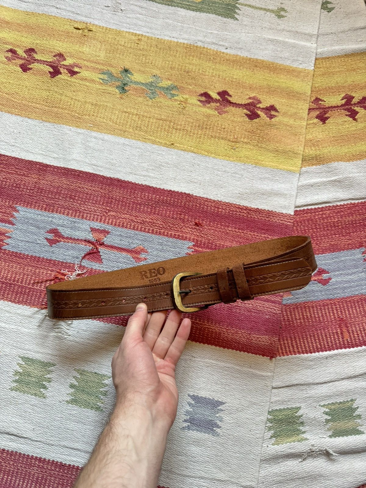 Genuine Leather Vintage 00’s Women’s Reo 1953 Genuine Leather Cowboy Belt Size ONE SIZE - 1 Thumbnail