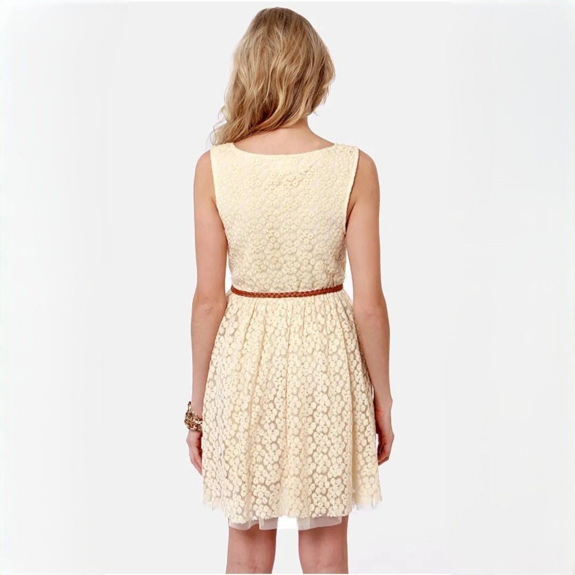 Other Others Follow Lost Moxie Cream Lace Dress size Large NWT $76 Size L / US 10 / IT 46 - 4 Thumbnail