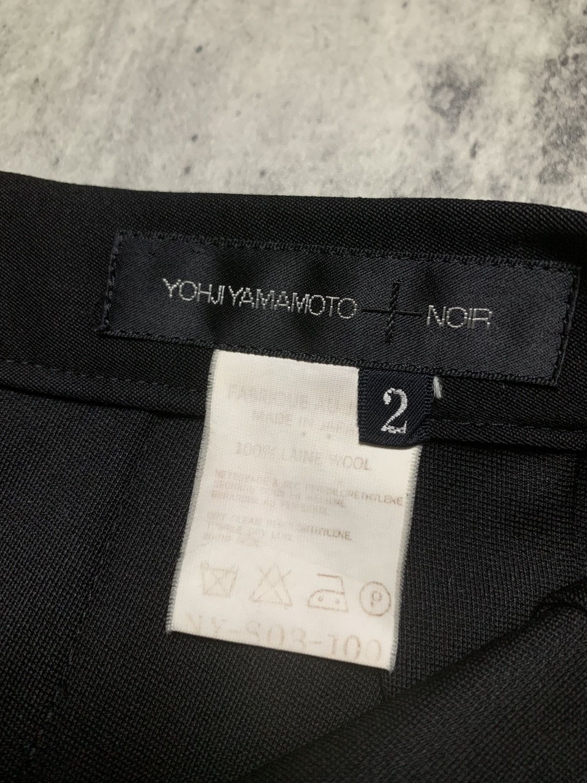 Yohji Yamamoto Iconic Yohji Yamamoto + Noir Black Wool Skirt Single Pocket Size 22" - 8 Thumbnail
