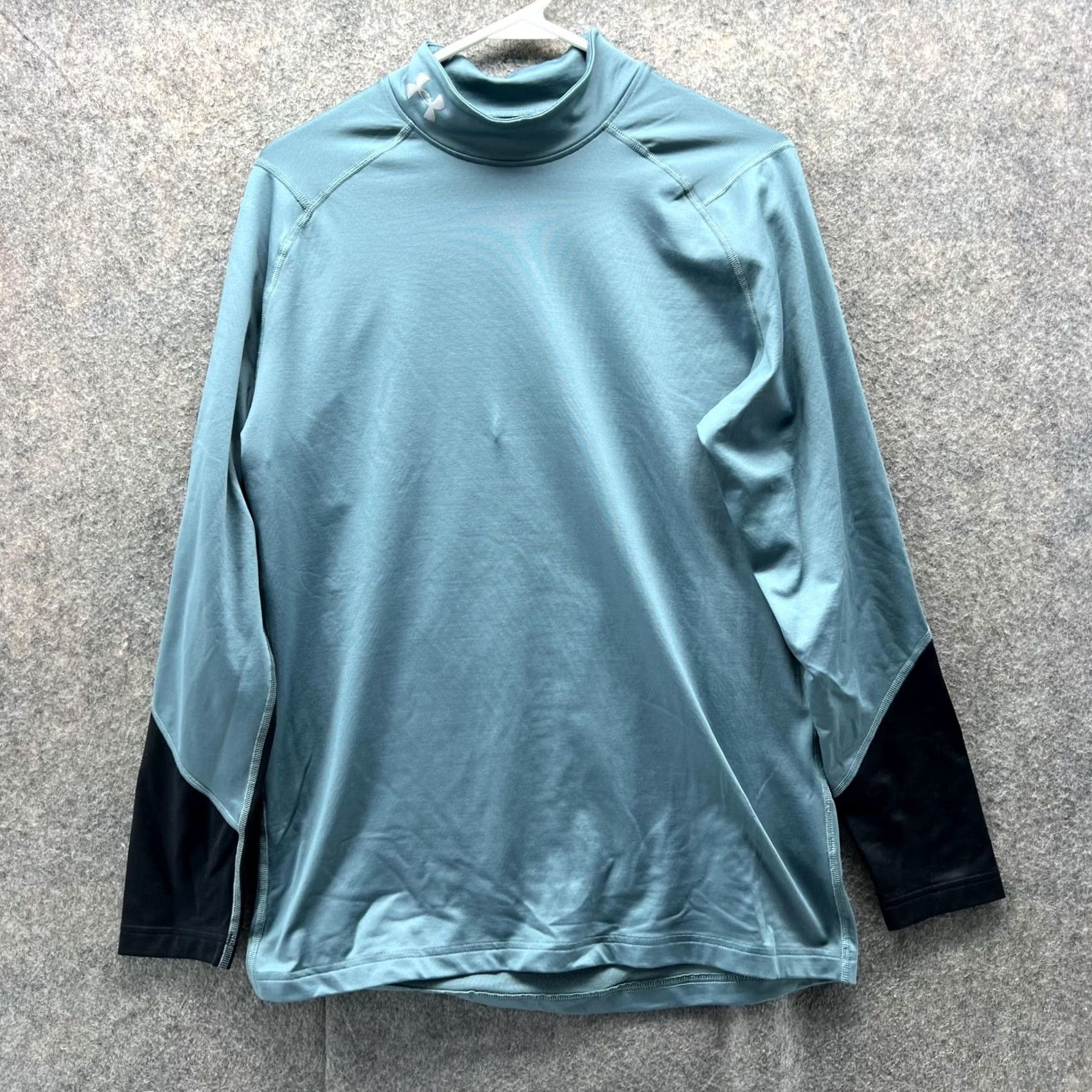 Under Armour VINTAGE Under Armour Sweater Women Large Teal Blue Coldgear Fitted Pullover Athletic Size L / US 10 / IT 46 - 2 Thumbnail