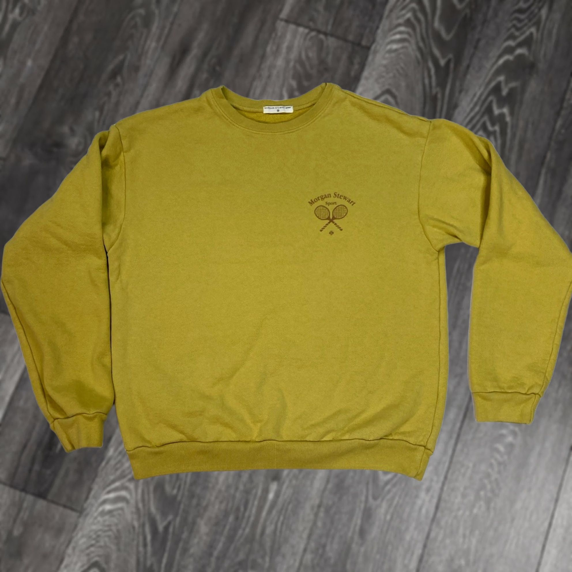 Vintage Morgan Stewart Sport Logo Crewneck Sweatshirt Women Medium Yellow Lemon Lime Shirt Sweatshirt All Seasons Rules Mens Womens Size M / US 6-8 / IT 42-44 - 1 Thumbnail