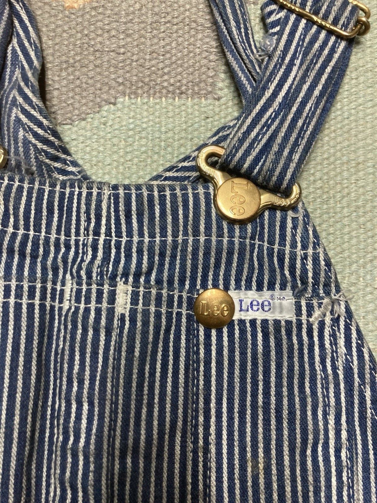 Vintage 70s lee overalls hickory engineer stripe pinstripe 25x30 Size 25" / US 0 / IT 36 - 5 Thumbnail
