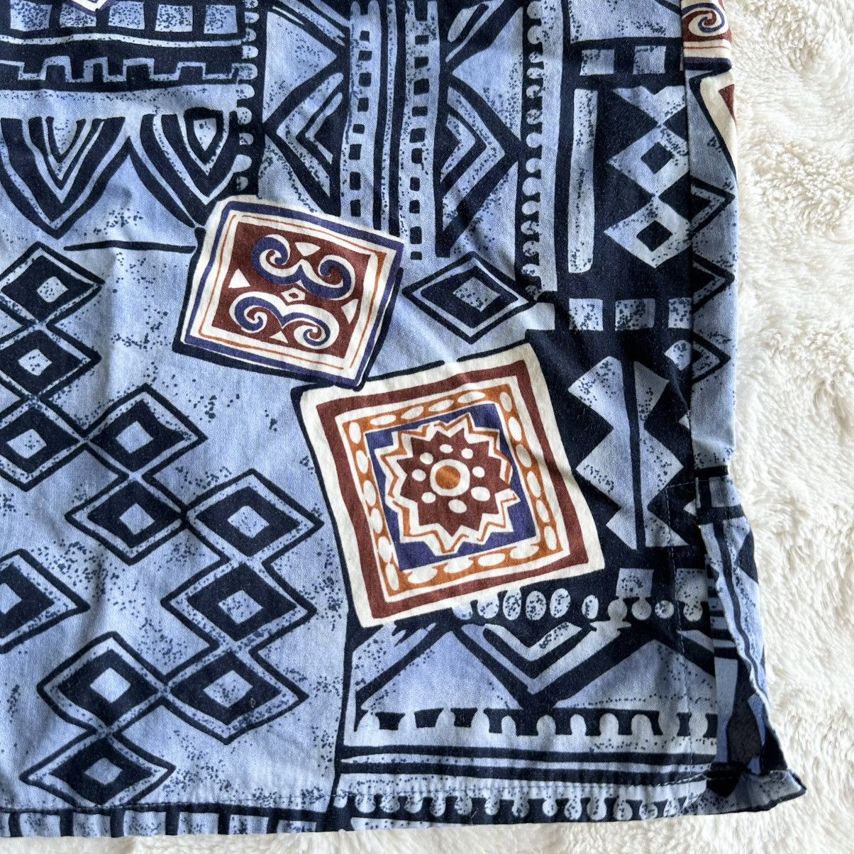 Other Vintage Loop Collar Hawaiian Shirt Mens XL Blue Tiki Aztec Size US XL / EU 56 / 4 - 8 Thumbnail