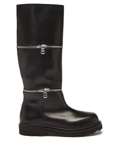 o1y1025 Leather Boots in Black