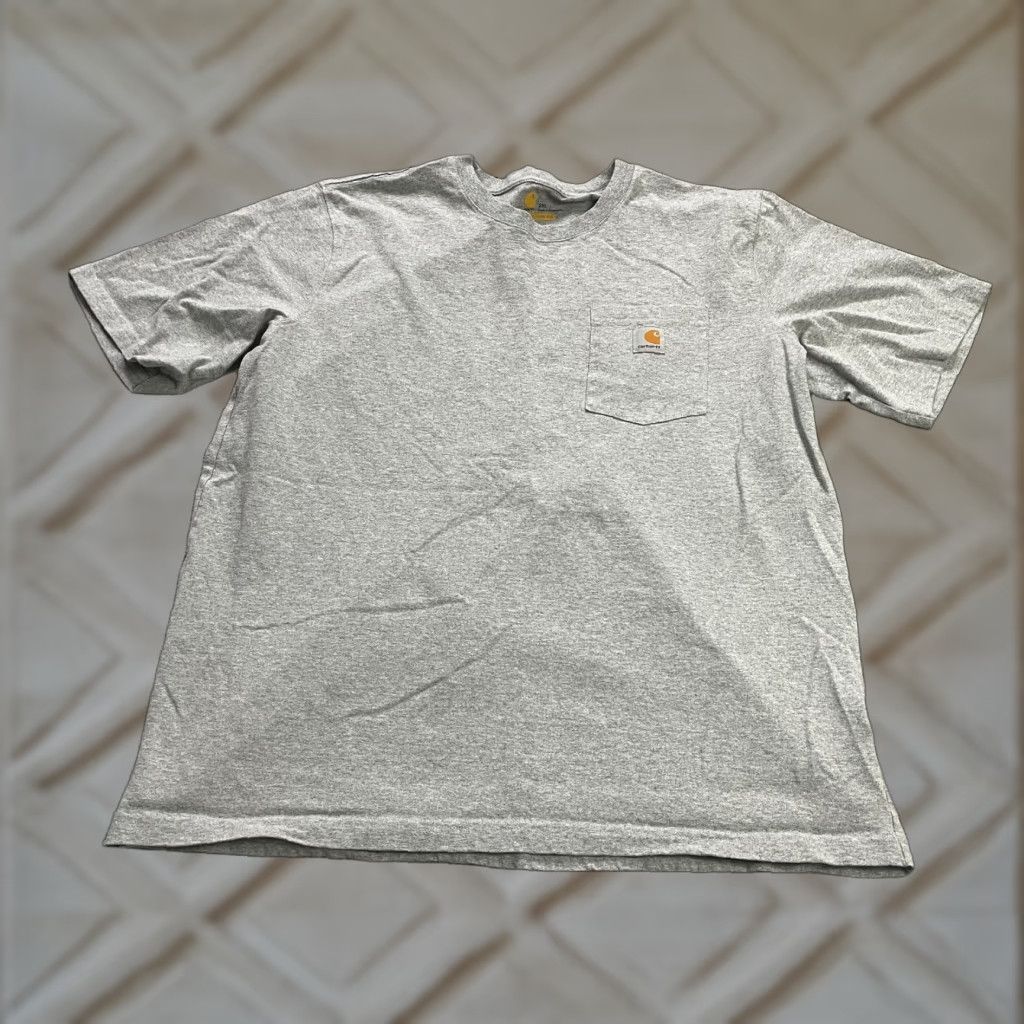 Carhartt VINTAGE Carhartt Relaxed Fit T-Shirt Mens 2XL Gray Crew Neck Cotton Casual Pocket Tee Size US XXL / EU 58 / 5 - 1 Thumbnail