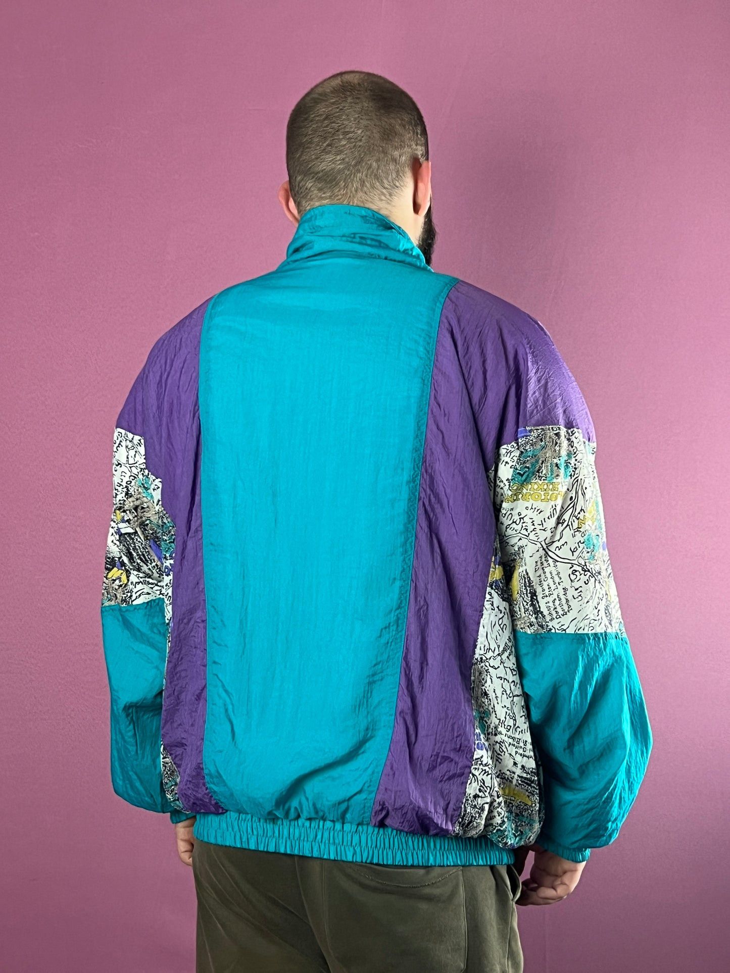 Vintage 90s Rodeo Vintage Men's Сolor Block Windbreaker Jacket - XL Size US XL / EU 56 / 4 - 3 Thumbnail