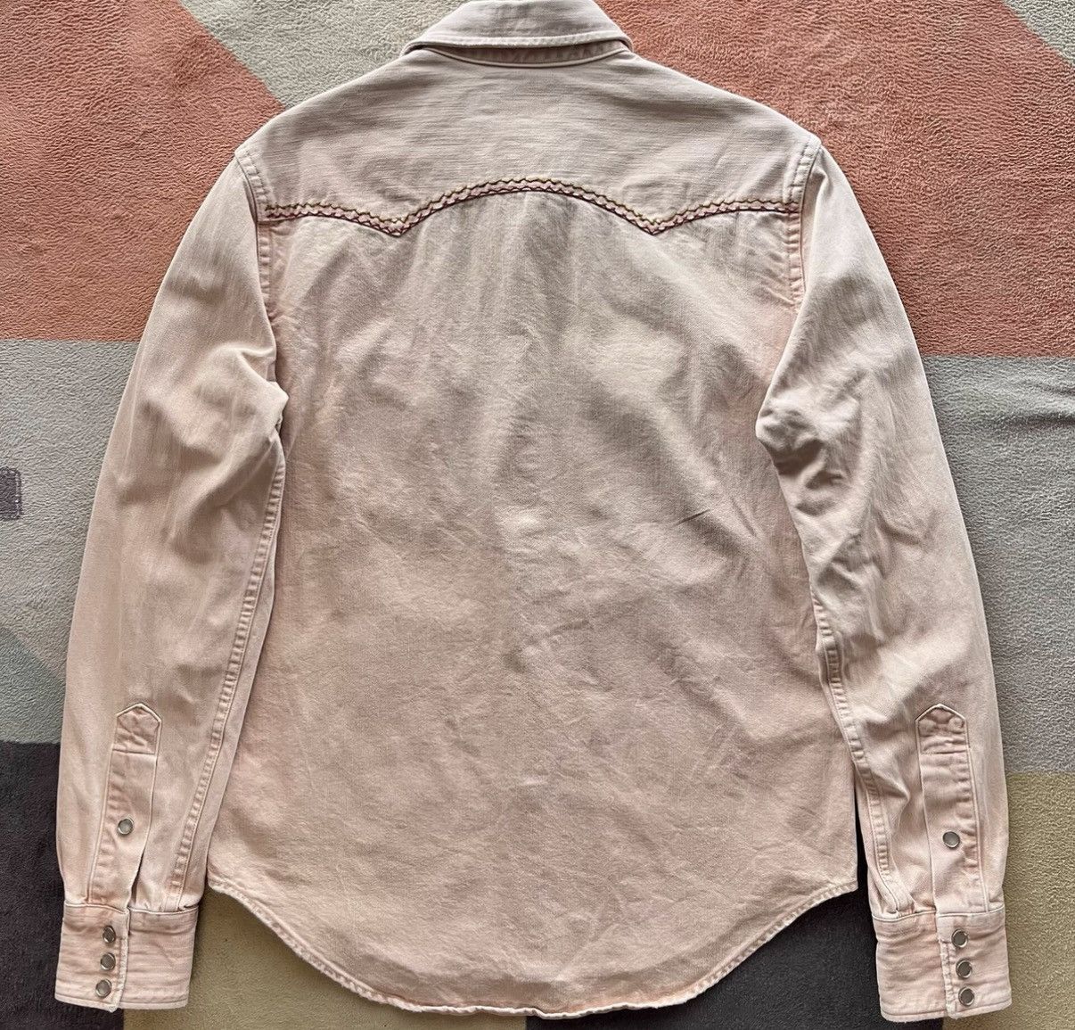 RRL Ralph Lauren Washed Pink Western Shirt - Ralph Lauren Double RL K22 Size US S / EU 44-46 / 1 - 2 Thumbnail