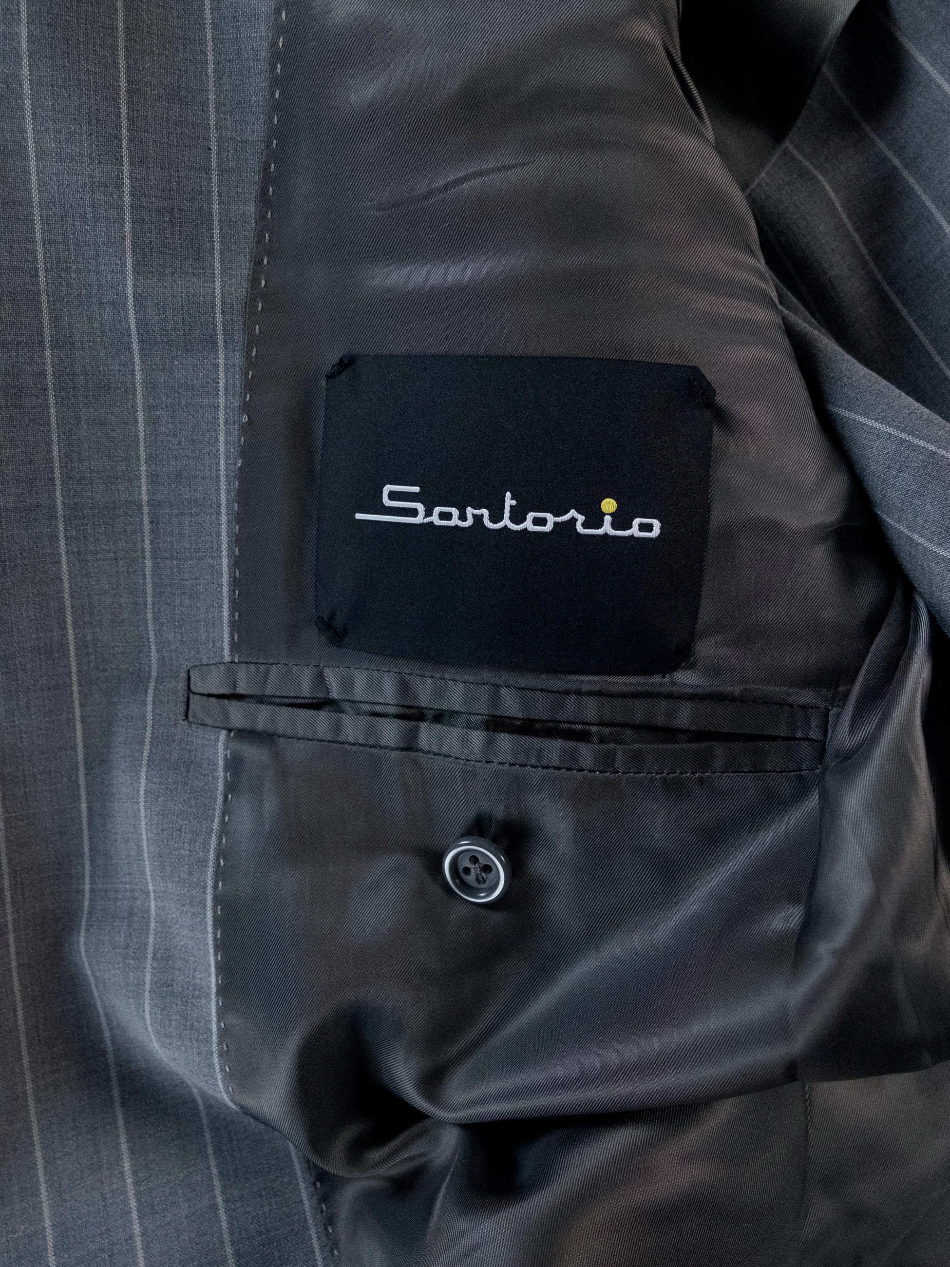 SARTORIO SARTORIO Napoli by Kiton gray striped wool suit 42R Size 42R - 20 Thumbnail