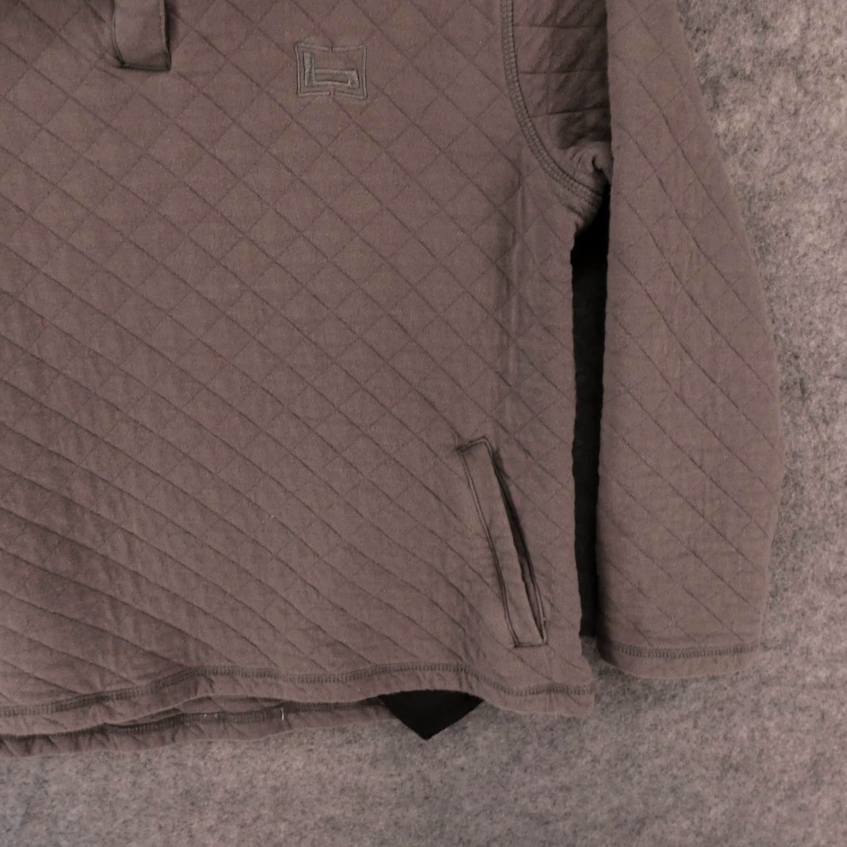 Vintage Banded Sweatshirt Womens Small Gray Quilted 1/4 Button Up Soft w Pockets Size S / US 4 / IT 40 - 5 Thumbnail