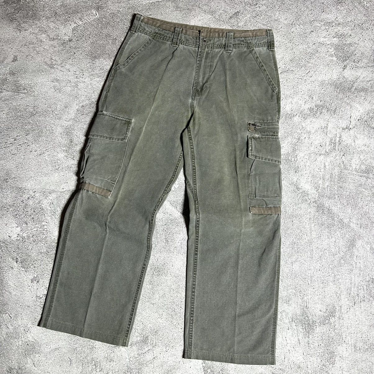Levi's 90s Levis Multipocket Cargo Canvas Olive Green Size US 34 / EU 50 - 3 Thumbnail