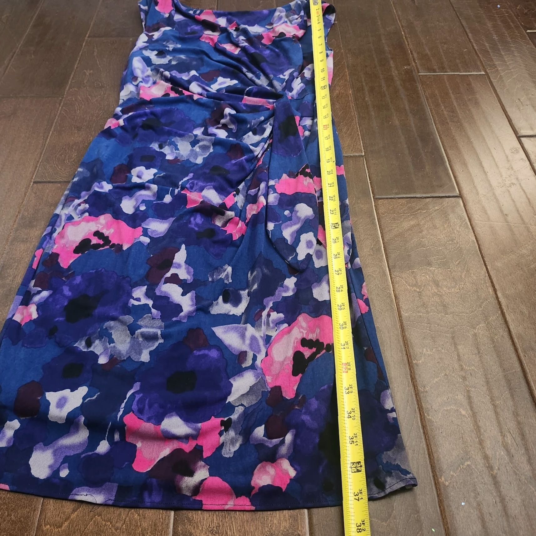 Vintage Coast Womens Floral Sheath Dress Sleeveless Pink Blue Size 8 Cocktail Party Knee Length Size M / US 6-8 / IT 42-44 - 7 Thumbnail
