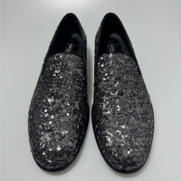 Dolce & Gabbana Dolce & Gabbana Sequin Slippers Loafers Black Men’s Size 8 Size US 8 / EU 41 - 2 Thumbnail