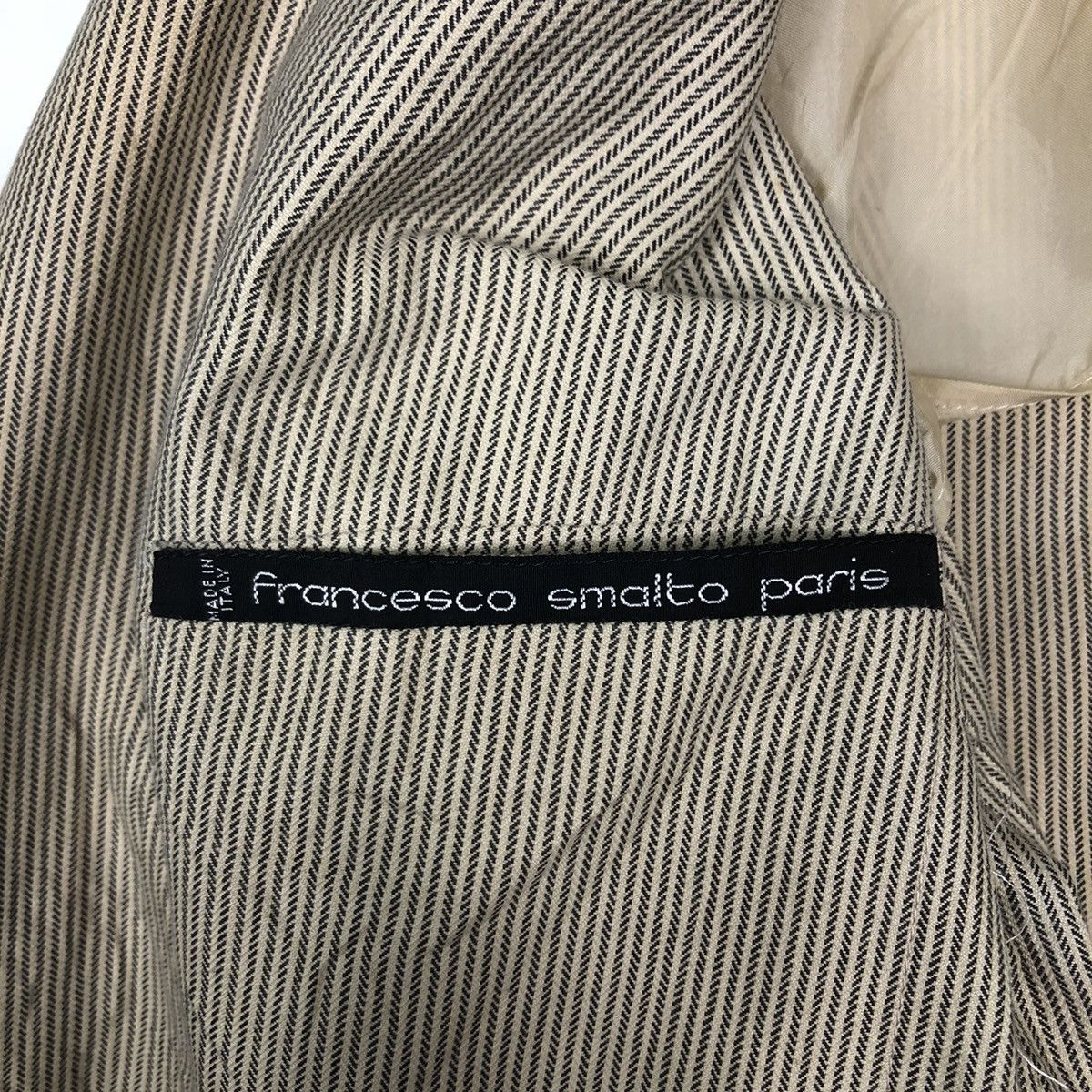 Francesco Smalto 🔥Pin Striped Chore Work Jacket Double Breast Made in Italy Size US M / EU 48-50 / 2 - 15 Thumbnail