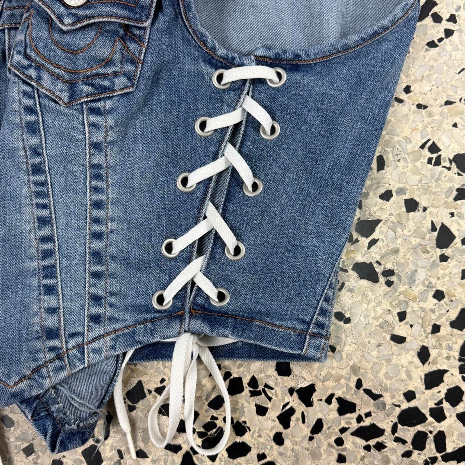 True Religion × Vintage VINTAGE Y2K TRUE RELIGION WOMENS DENIM VEST: Size S / US 4 / IT 40 - 3 Thumbnail