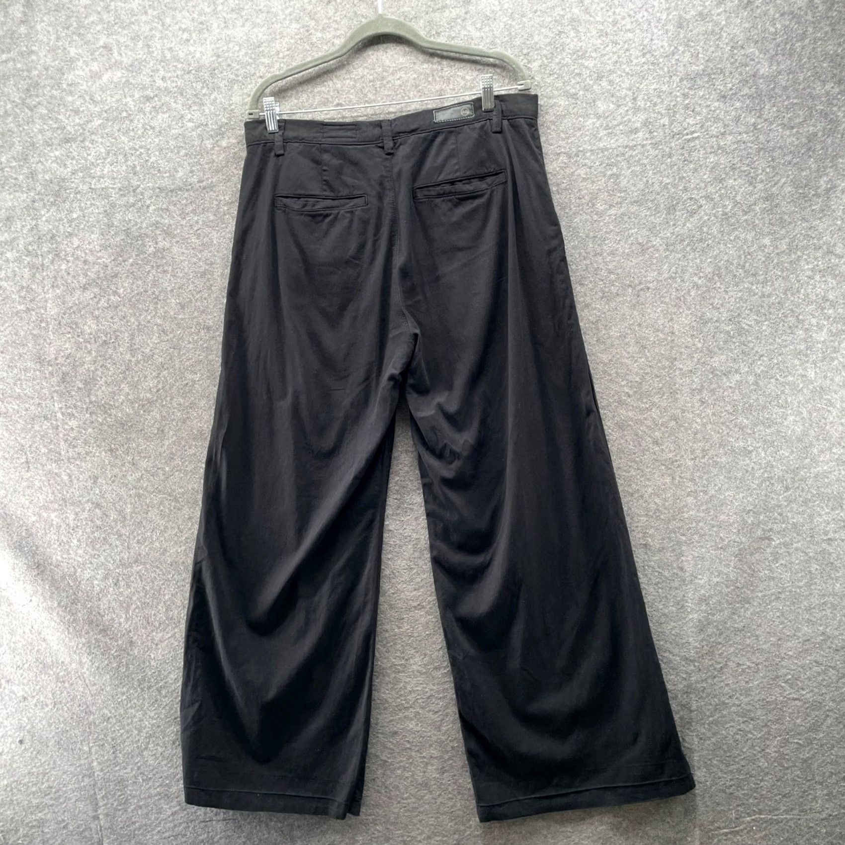 Vintage VINTAGE? No. AG Adriano Goldschmied Caden Wide Leg Twill Pants Womens 34 Black High Rise Size 24" / US 00 / IT 34 - 2 Thumbnail