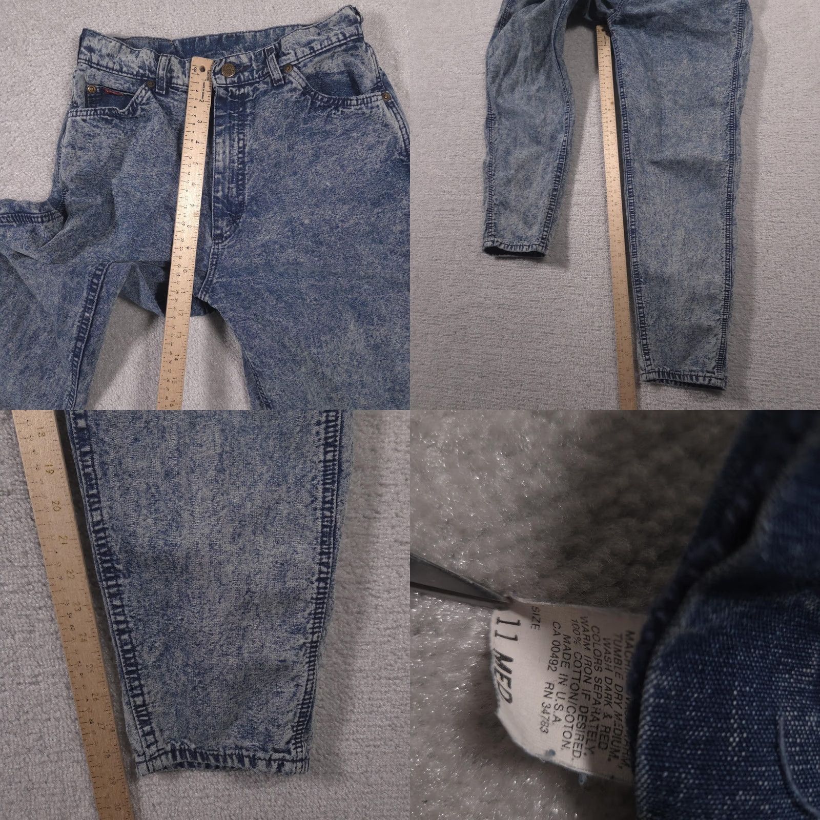 Lee VINTAGE Lee Jeans Womens 11 Medium Blue Acid Wash High Rise Mom Tapered 80s Size 32" / US 10 / IT 46 - 8 Thumbnail