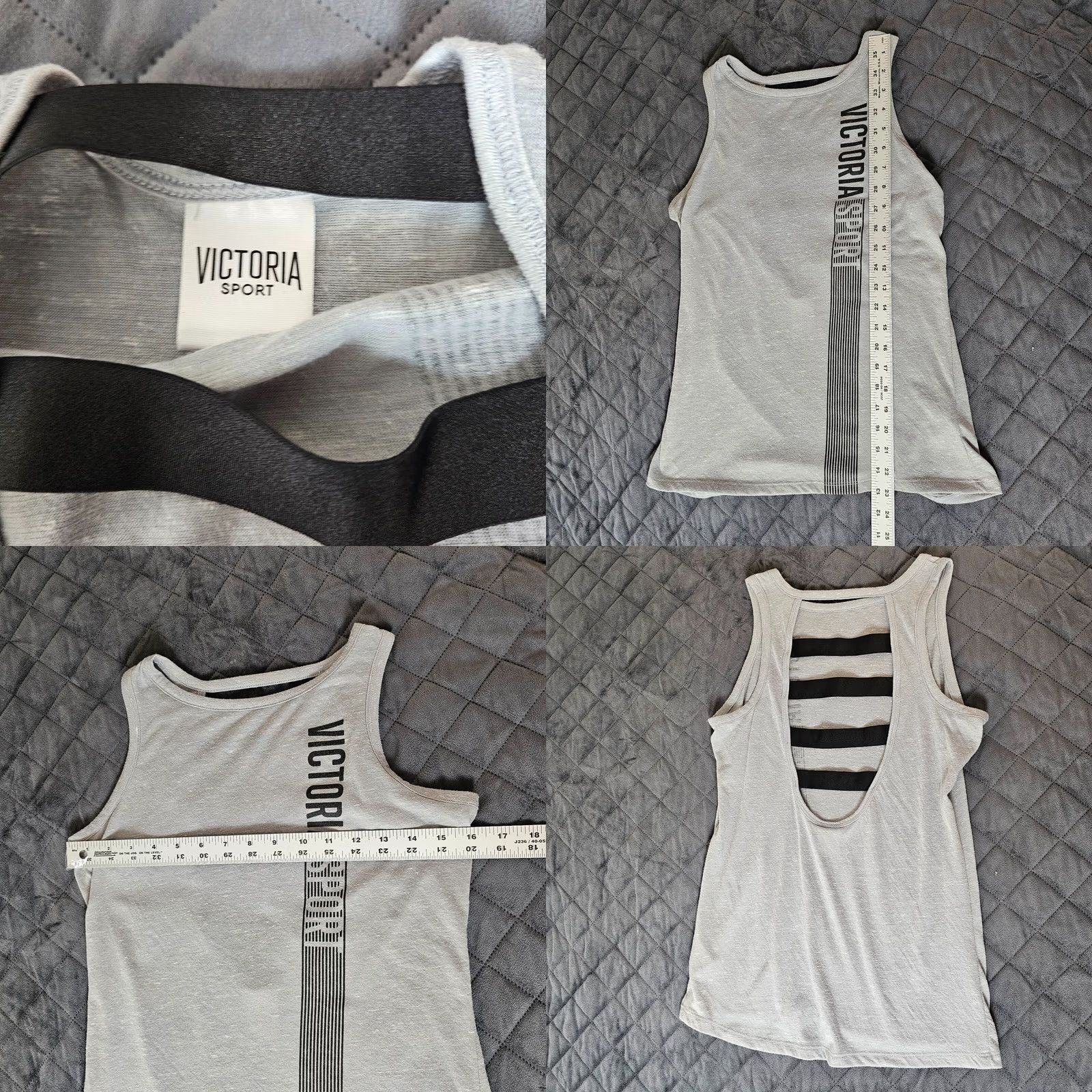 Victoria's Secret V_Sport Victoria's Secret Ultimate Strappy Side Logo Sport Top Gray Athletic Gym Tight Tank Women XS Slim Logo Size XS / US 0-2 / IT 36-38 - 8 Thumbnail