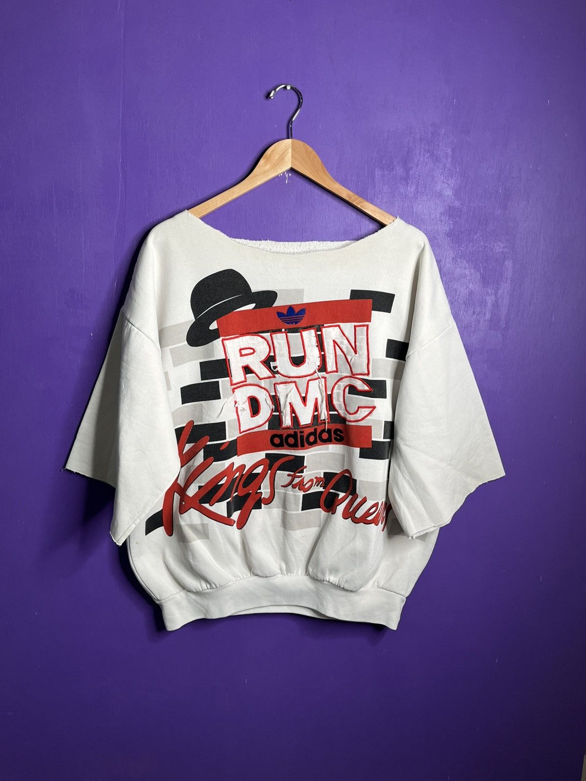 Adidas × RUN DMC × Vintage Vintage 80s Adidas RUN DMC kings of queens chopped crewneck Size US XL / EU 56 / 4 - 1 Thumbnail