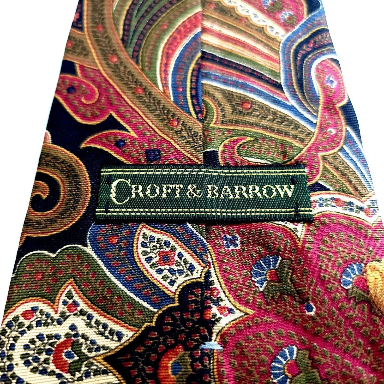 Croft & Barrow Croft & Barrow Floral Print Black Red Green Tan Short Wide S Size ONE SIZE - 3 Thumbnail