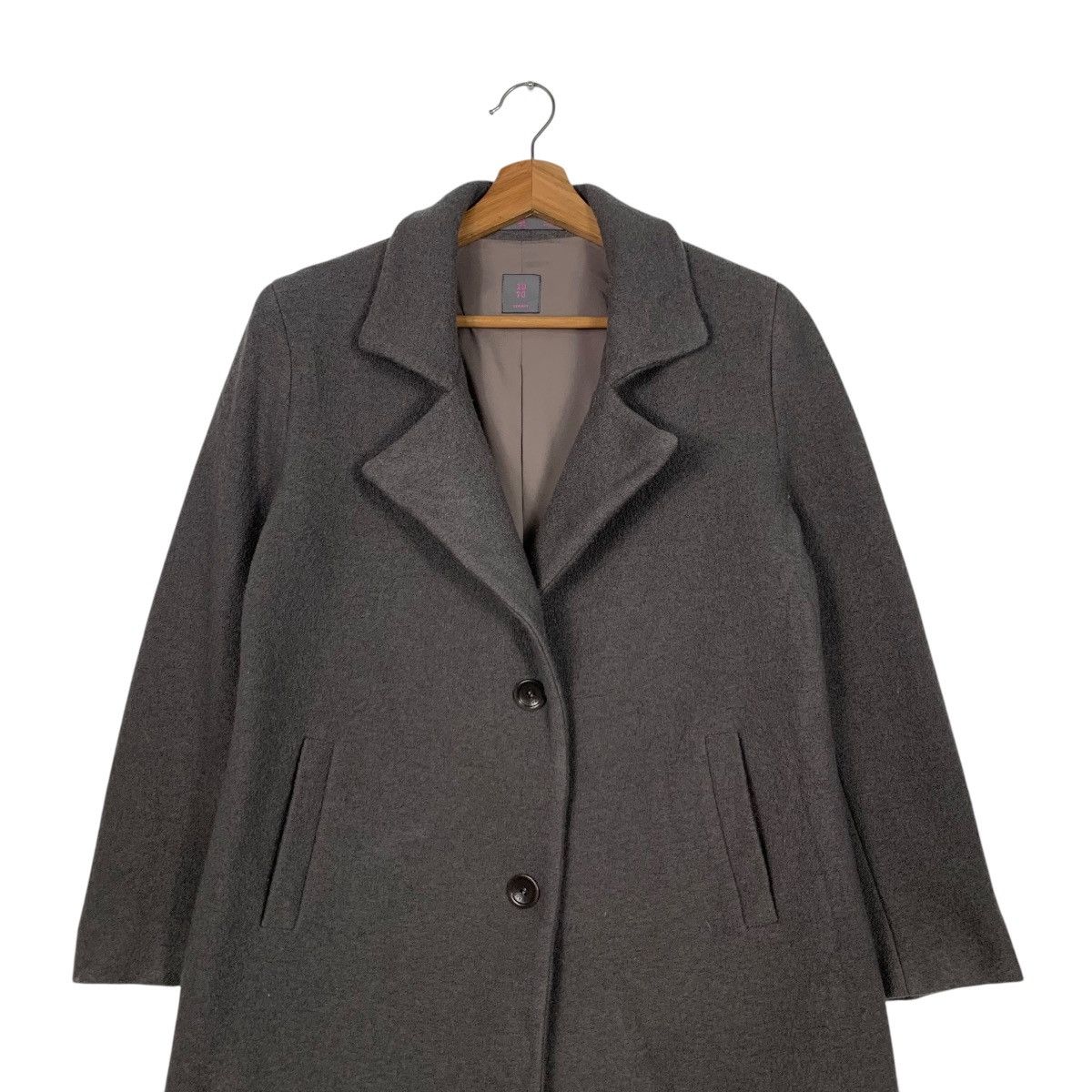 Japanese Brand 1970 SEVENTY Made in Bulgaria Wool Coat #1830-C79 Size M / US 6-8 / IT 42-44 - 2 Thumbnail