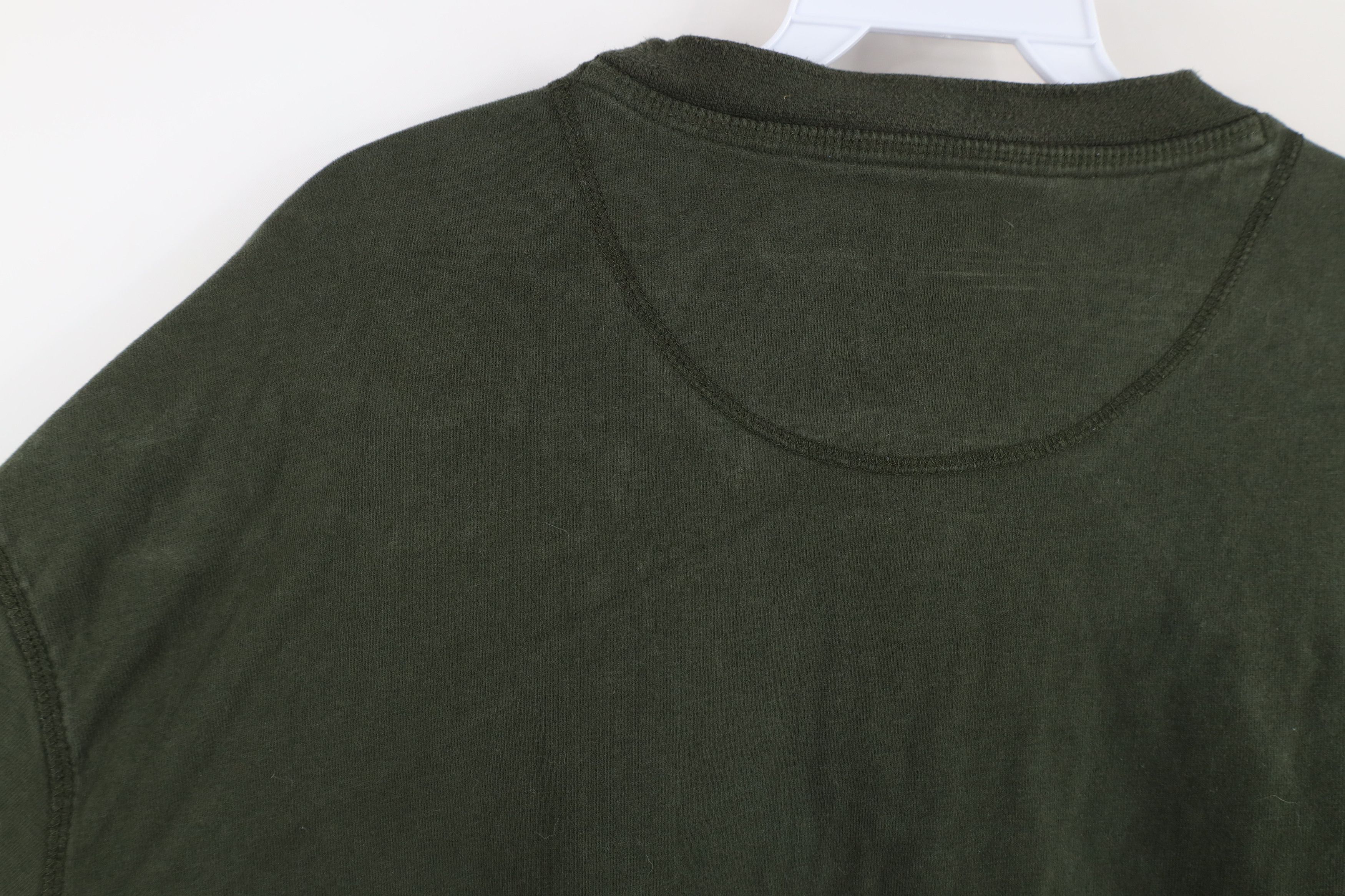 Cabelas Vintage Cabelas Blank Heavy Long Sleeve Henley T-Shirt Green Size US XXL / EU 58 / 5 - 12 Thumbnail