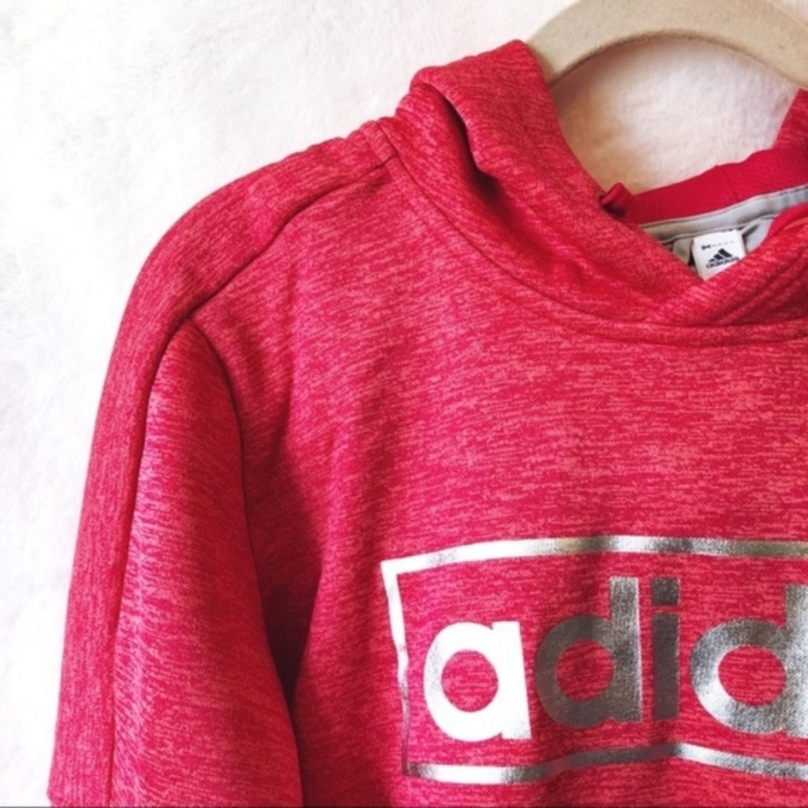 Adidas adidas Pink Metallic Graphic Hoodie Size S / US 4 / IT 40 - 3 Thumbnail