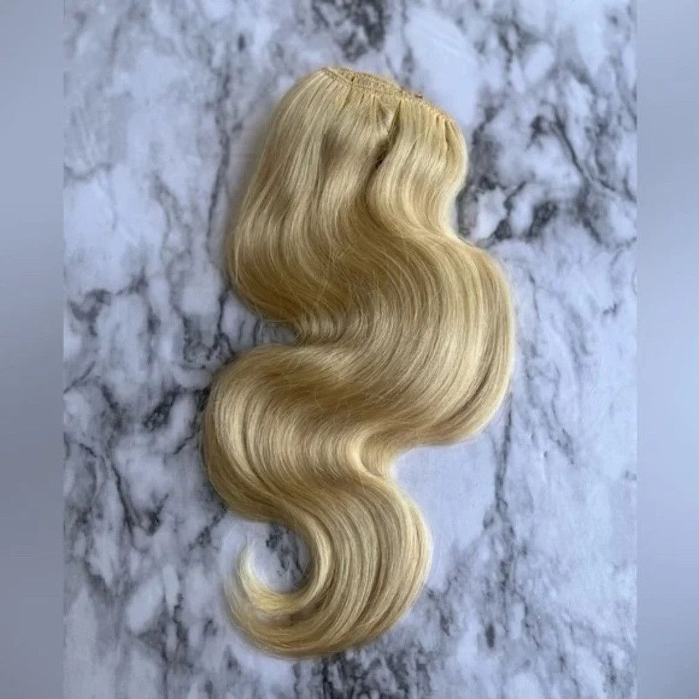 Other 12 Inch light Blonde #613 body Wave 100% Human hair Clip i Size ONE SIZE - 2 Thumbnail