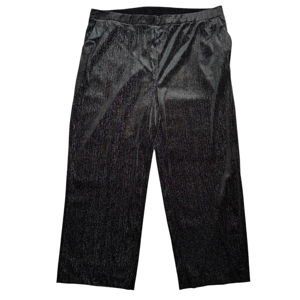 Vince Camuto NWT New Vince Camuto Velour Black With Silver Stripes Pants Size 42" / US 20 - 1 Thumbnail
