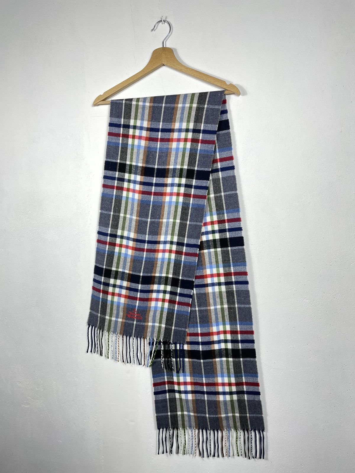 Designer × Vivienne Westwood Vivienne Westwood Multicolor Tartan Scarf Y2k Avant Garde Size ONE SIZE - 3 Thumbnail