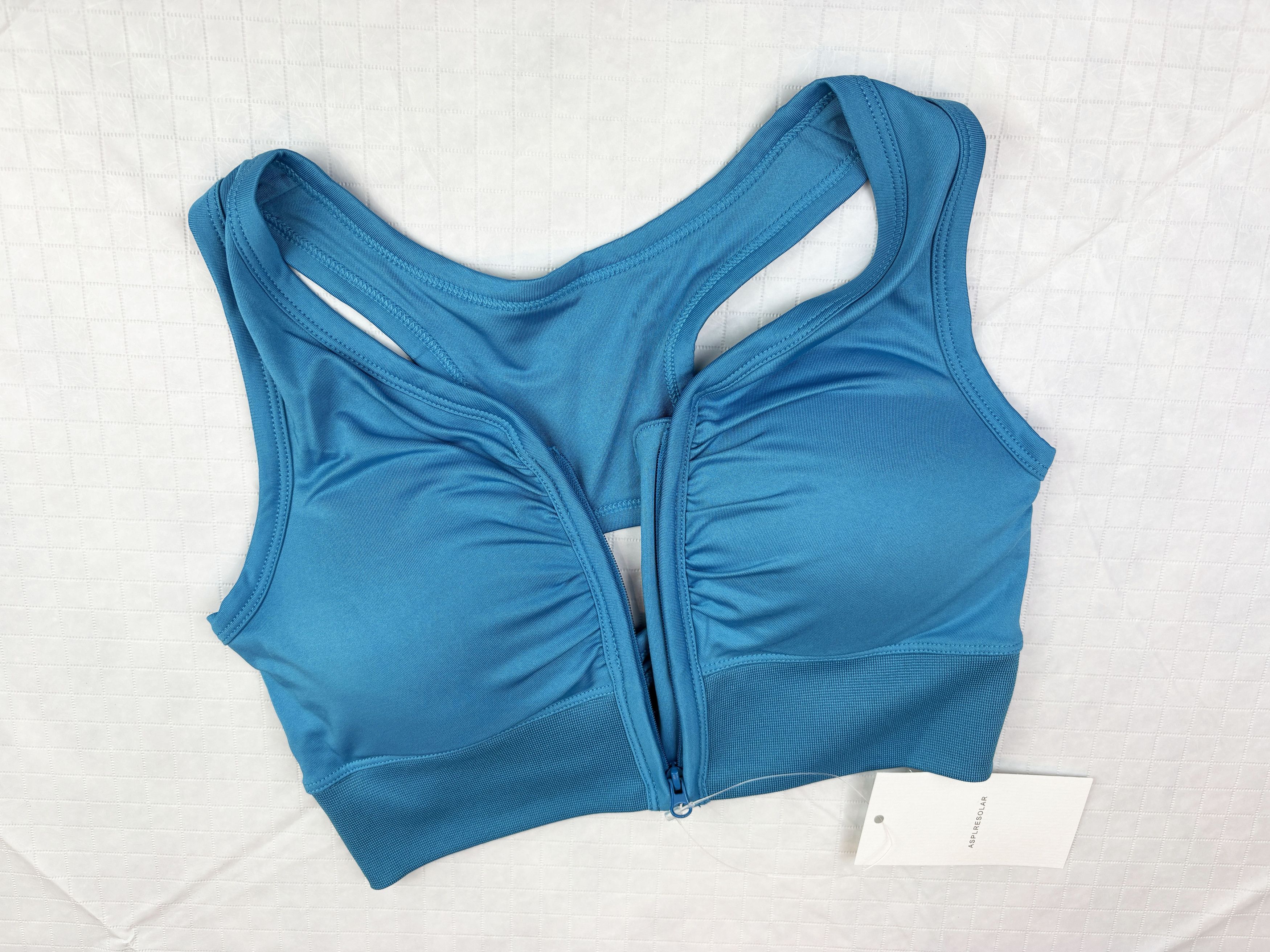 Other AspIresolar Women's Front Zip Up Blue Sports Bra. Size M Size M / US 6-8 / IT 42-44 - 5 Thumbnail