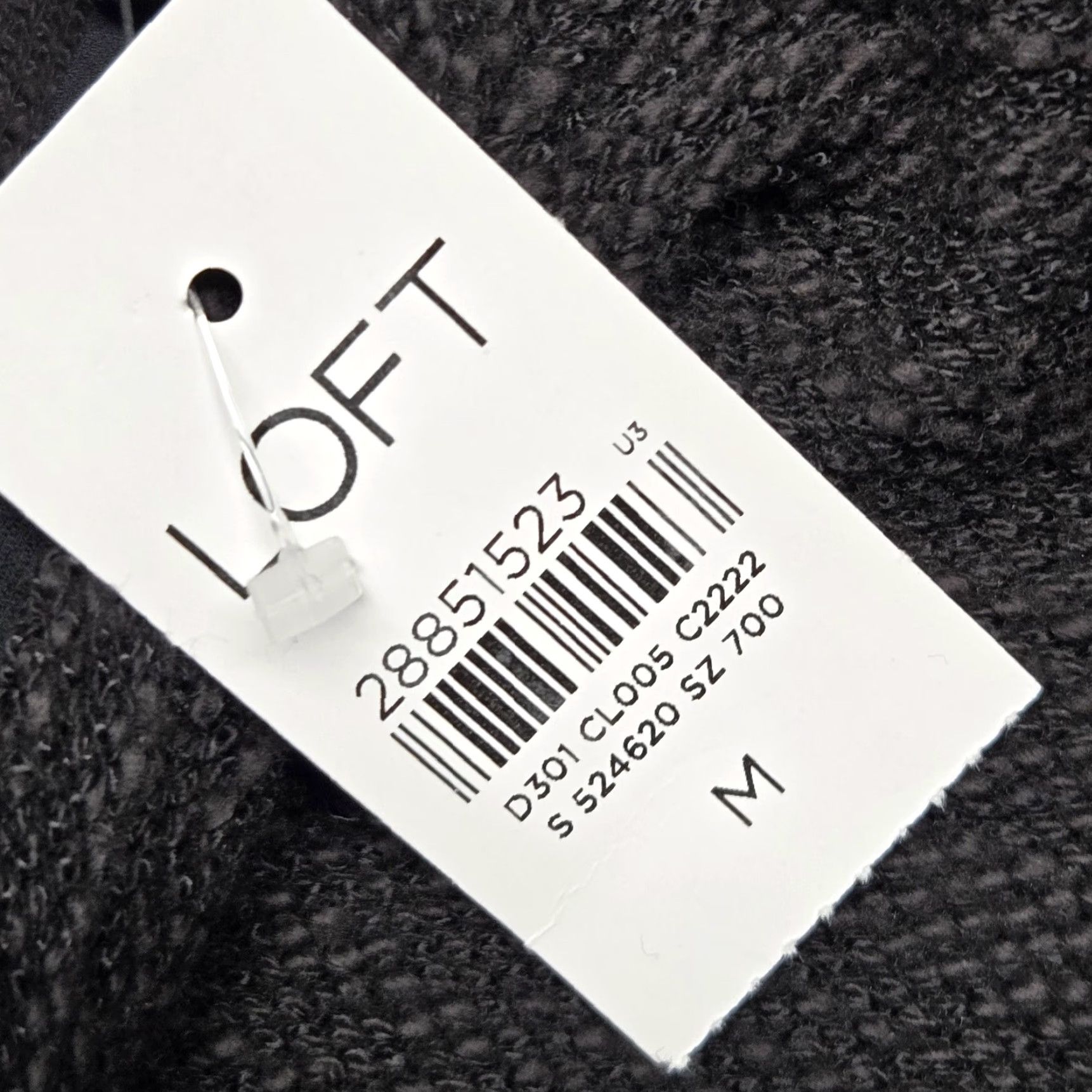 Loft VINTAGE LOFT Sweater Womens Medium Black Gray Ruffle Collar Chiffon Hem Layered NWT Size M / US 6-8 / IT 42-44 - 6 Thumbnail