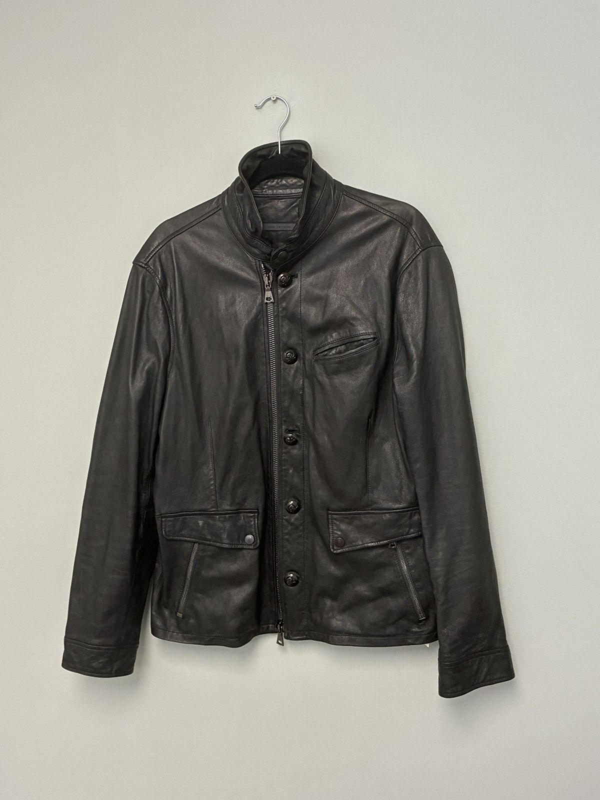 John Varvatos Biker Moto Leather Jacket EU 52 USA 42 Size US L / EU 52-54 / 3 - 9 Thumbnail