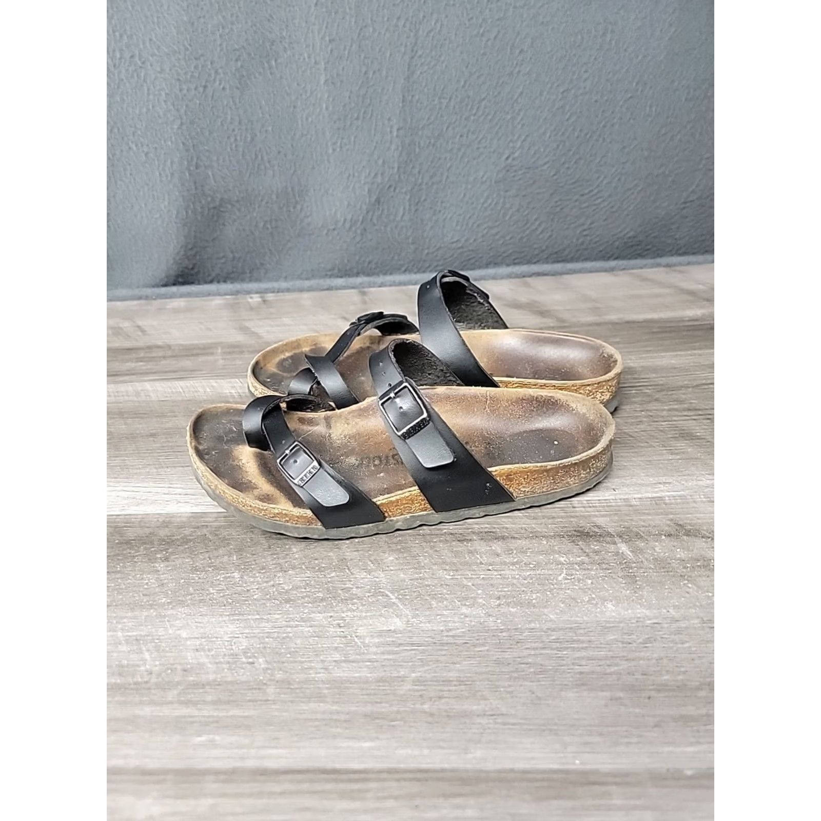 Birkenstock Birkenstock Sandals Womens 38 L7 M5 Buckle Strap Leather Brown 245 Size US 7 / IT 37 - 3 Thumbnail