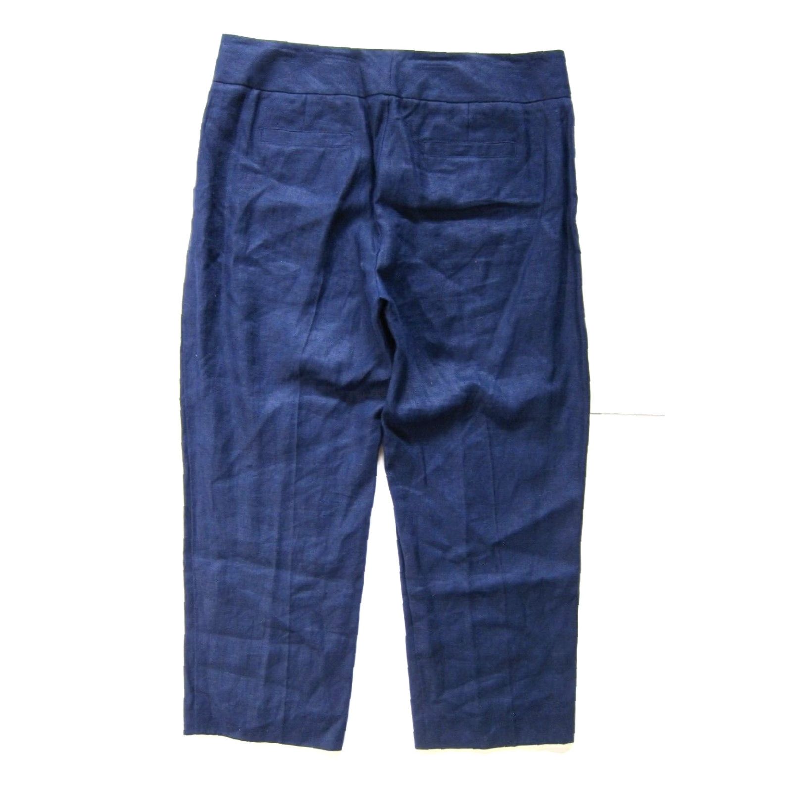 Kenneth Cole Kenneth Cole New York 100% Linen Blue Flat Front Wide Leg Capri Crop Pant 10 Size 32" / US 10 / IT 46 - 2 Thumbnail