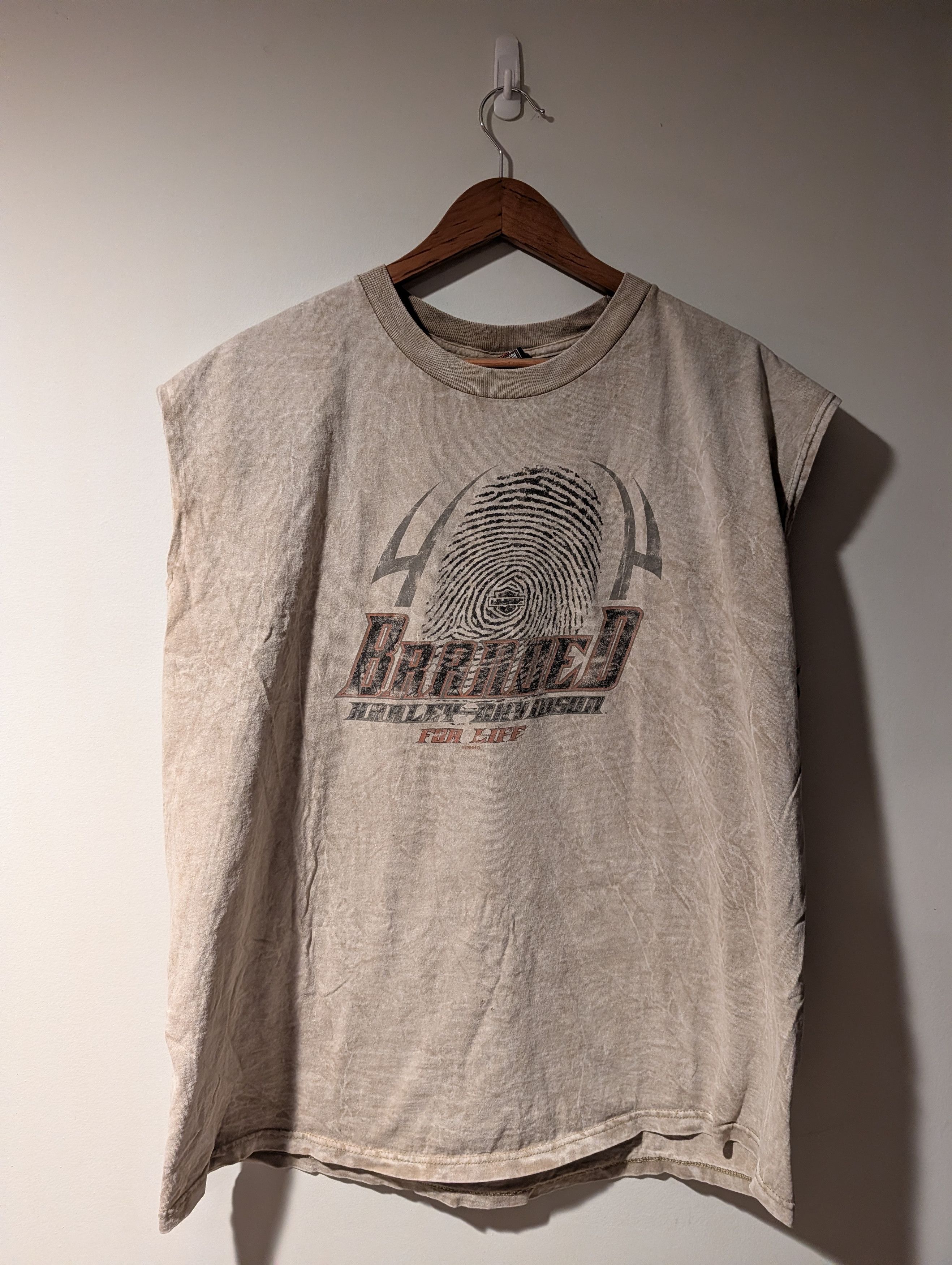 Harley Davidson Vtg Harley Davidson For Life Sleeveless Muscle T-Shirt Size US XL / EU 56 / 4 - 1 Thumbnail