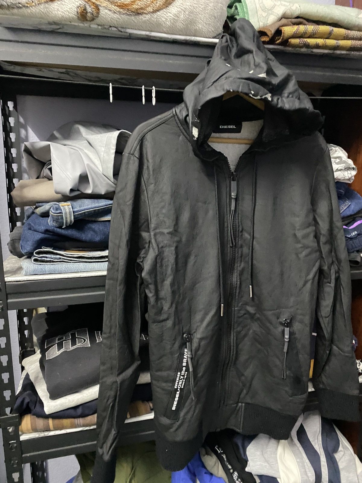 Diesel Diesel Hoodie Zipper Jacket Leather Black Size US M / EU 48-50 / 2 - 3 Thumbnail