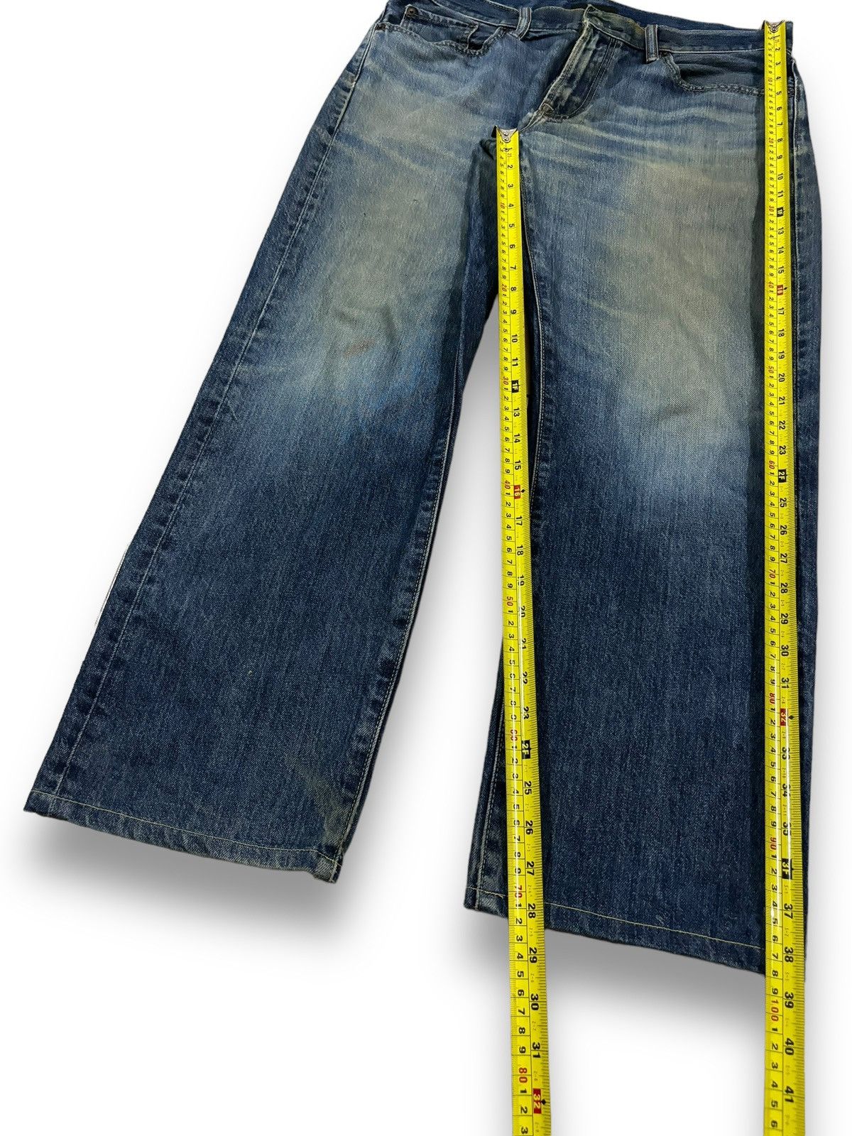 Jun Takahashi Vintage Y2K Uniqlo Dirt Mud Wash Loose Fit Jeans Size US 34 / EU 50 - 14 Thumbnail