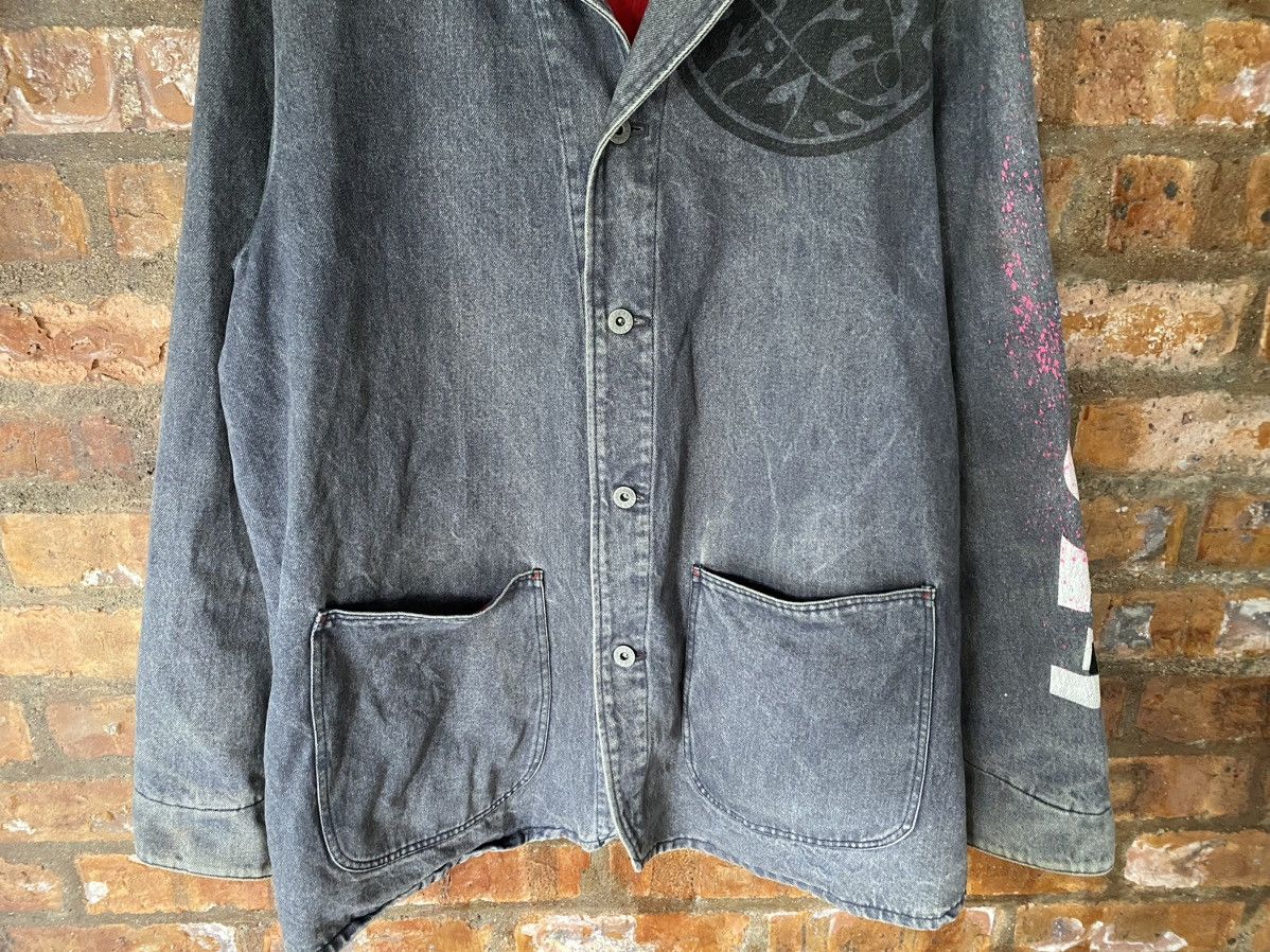 Hex Antistyle 1990s Satanic Boy face Denim Workwear Jacket Size US XL / EU 56 / 4 - 7 Thumbnail