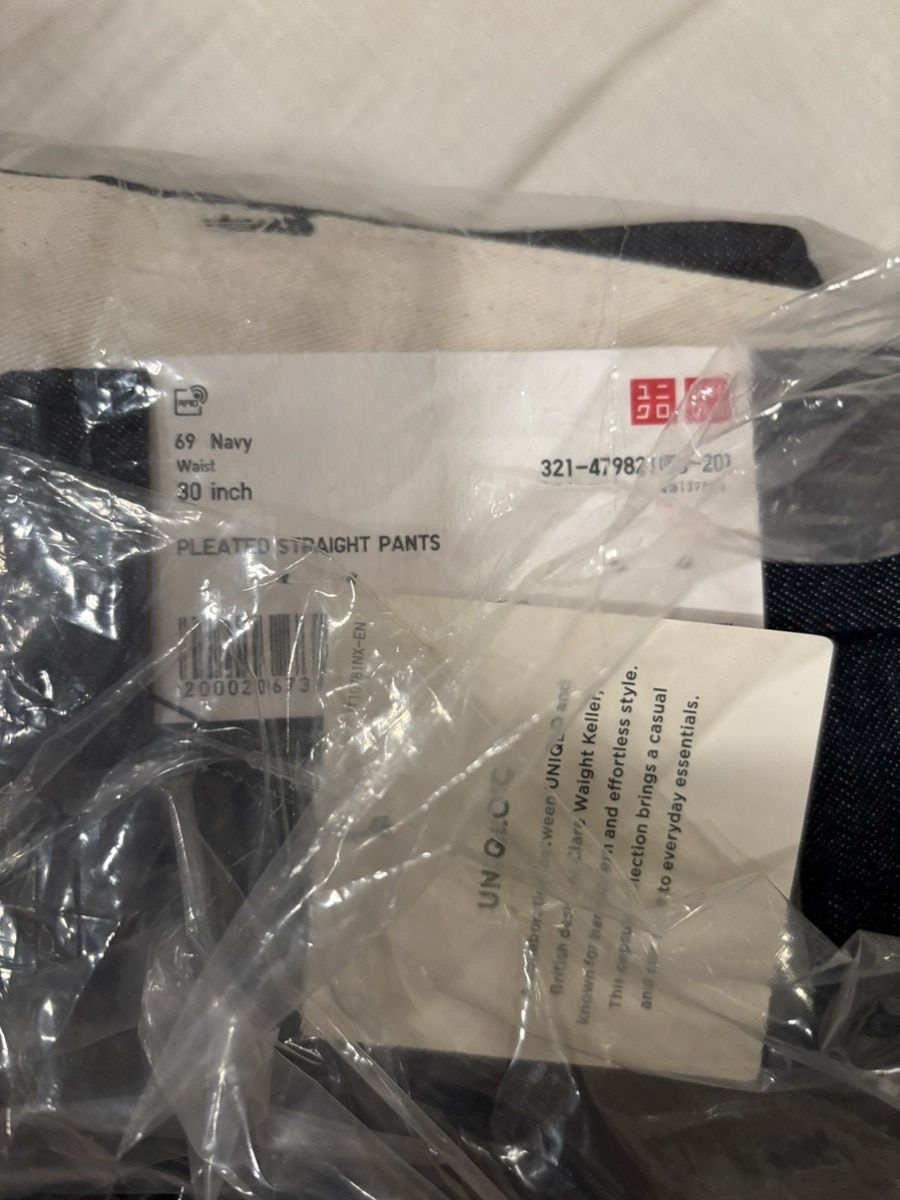 Uniqlo Navy Uniqlo C Straight Pleated Pants | Denim Size 30 Size US 30 / EU 46 - 4 Thumbnail