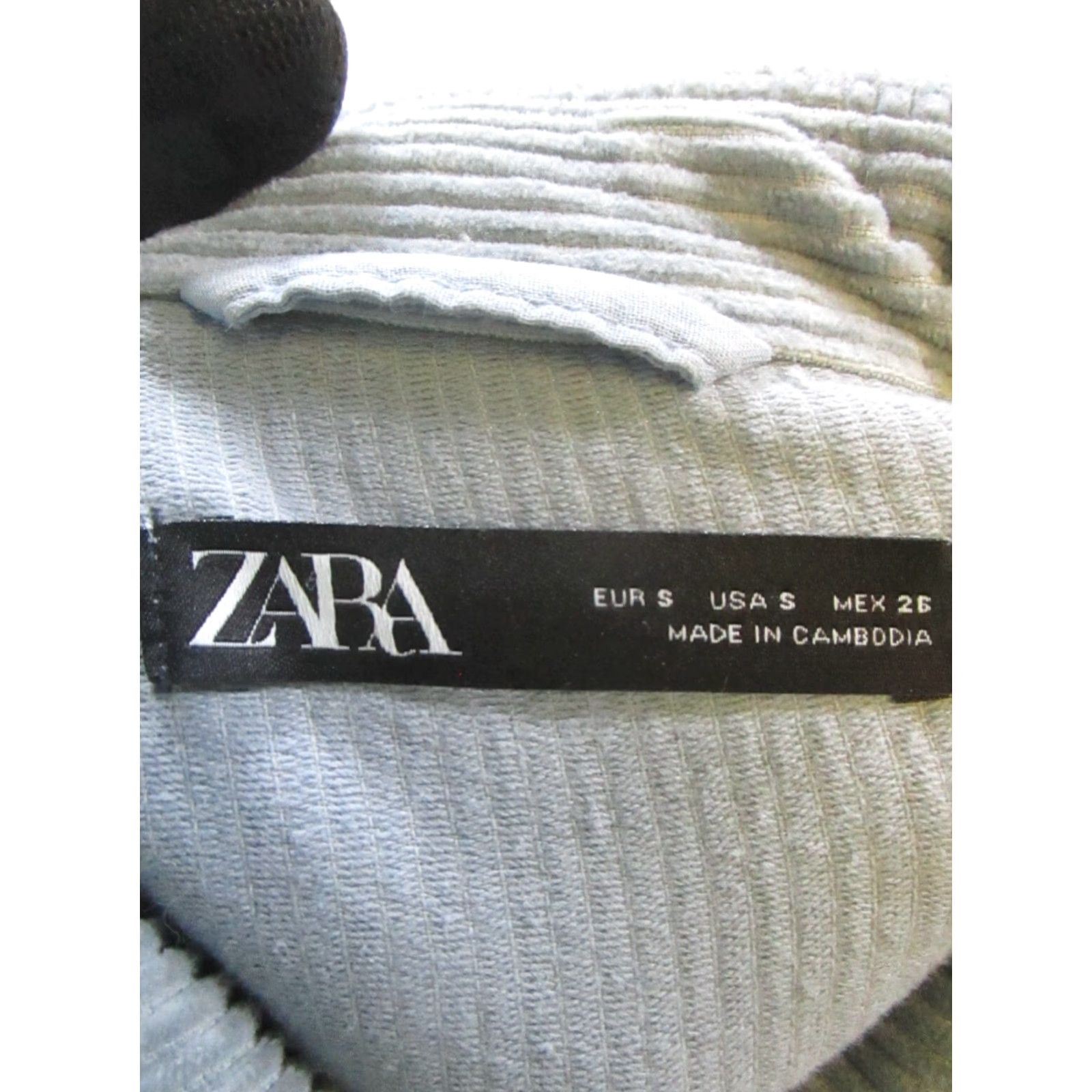 Zara Zara Shirt Womens Small Blue Cotton Corduroy Pleated Button Up Size S / US 4 / IT 40 - 3 Thumbnail