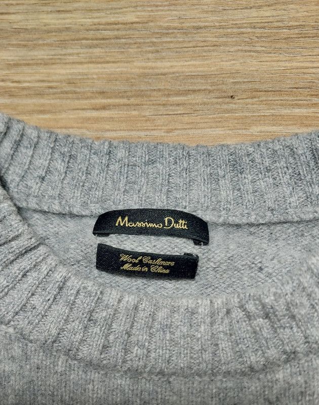 Massimo Dutti 95% wool 5% cashmere sweater jumper gray luxury Size L / US 10 / IT 46 - 3 Thumbnail
