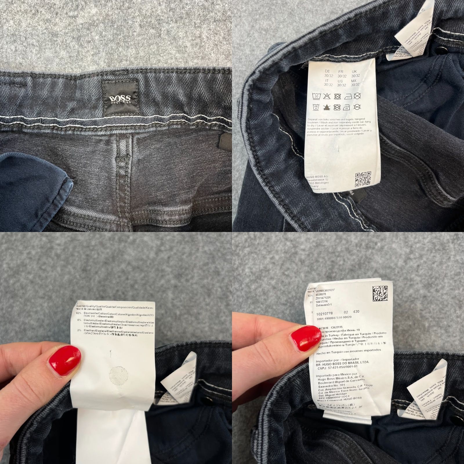 Hugo Boss HUGO BOSS Jeans Slim Fit 30 32 Delaware Denim Charcoal Wash Grey Stretch Size US 30 / EU 46 - 8 Thumbnail