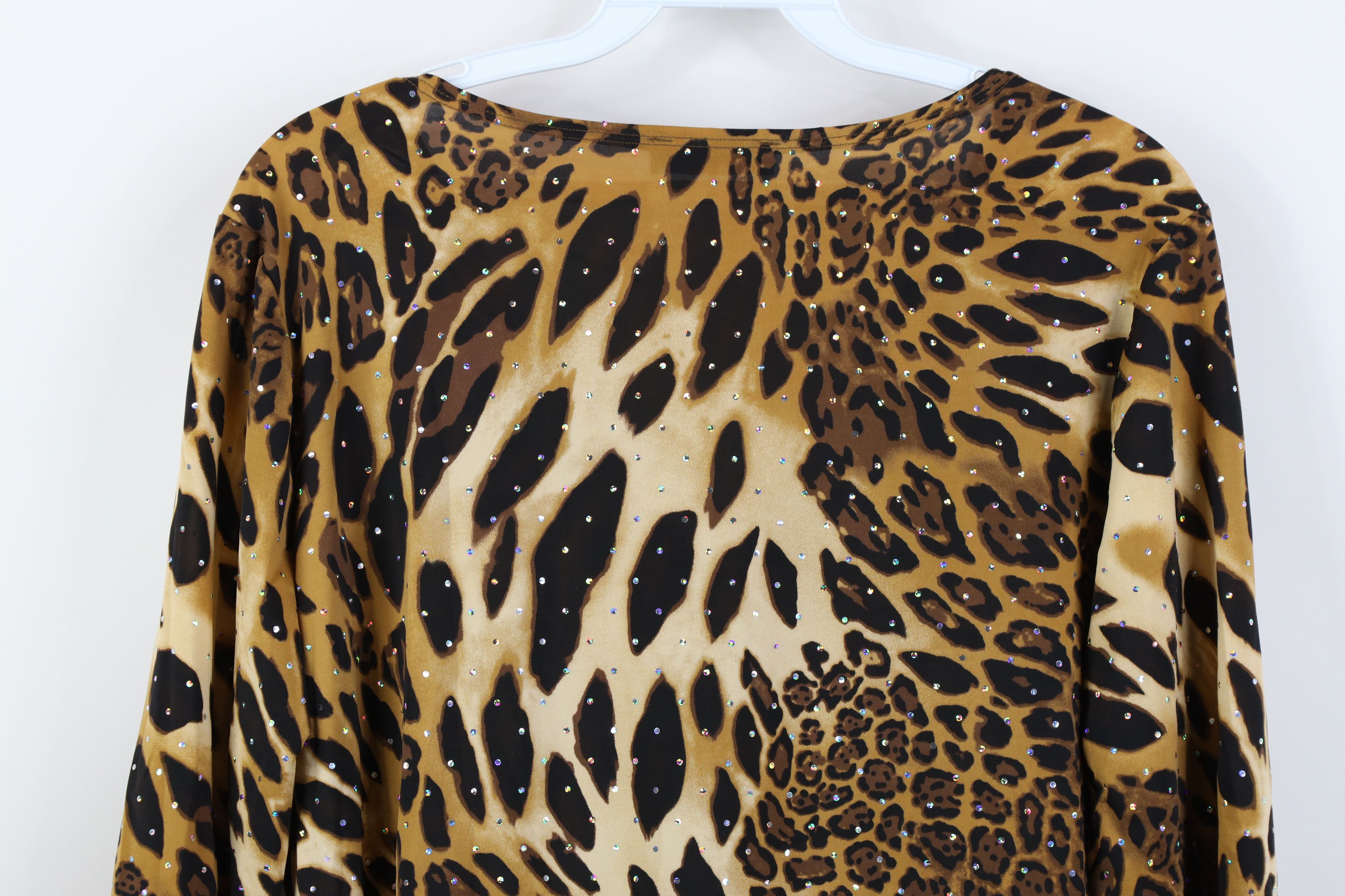 Vintage Vintage 90s Y2K Babydoll Fairy Leopard Cheetah Shirt Top USA Size XL / US 12-14 / IT 48-50 - 12 Thumbnail