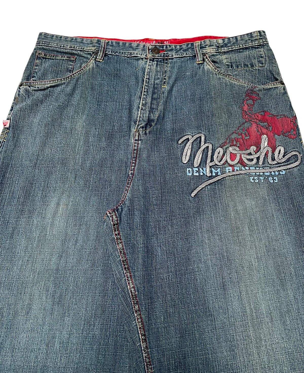 Designer × Japanese Brand × Vintage Vintage Japanese Brand Meoshe Baggy Jeans 2000s Size US 40 / EU 56 - 4 Thumbnail