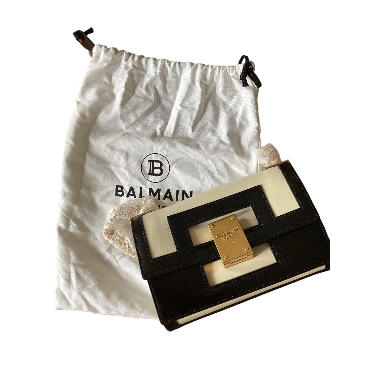Balmain NWT BALMAIN 1945 Heritage Black White Bag Gold Chain $3450 Size ONE SIZE - 22 Thumbnail